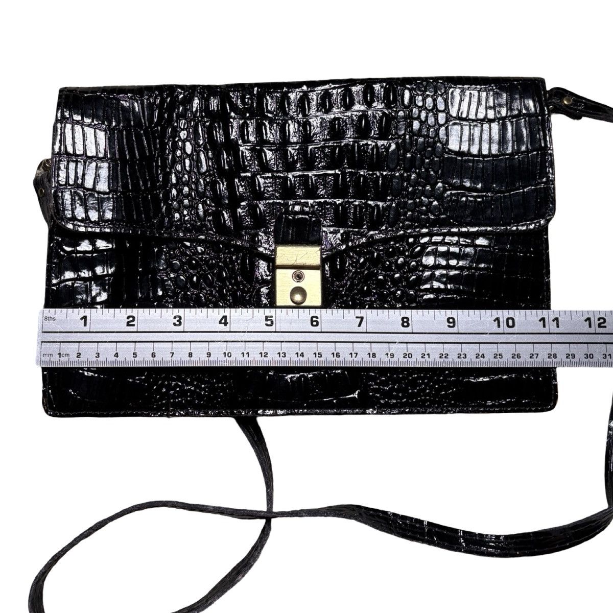 Other Vintage Sudhaus Genuine Leather Croc Alligator Purse Black Size ONE SIZE - 6 Thumbnail