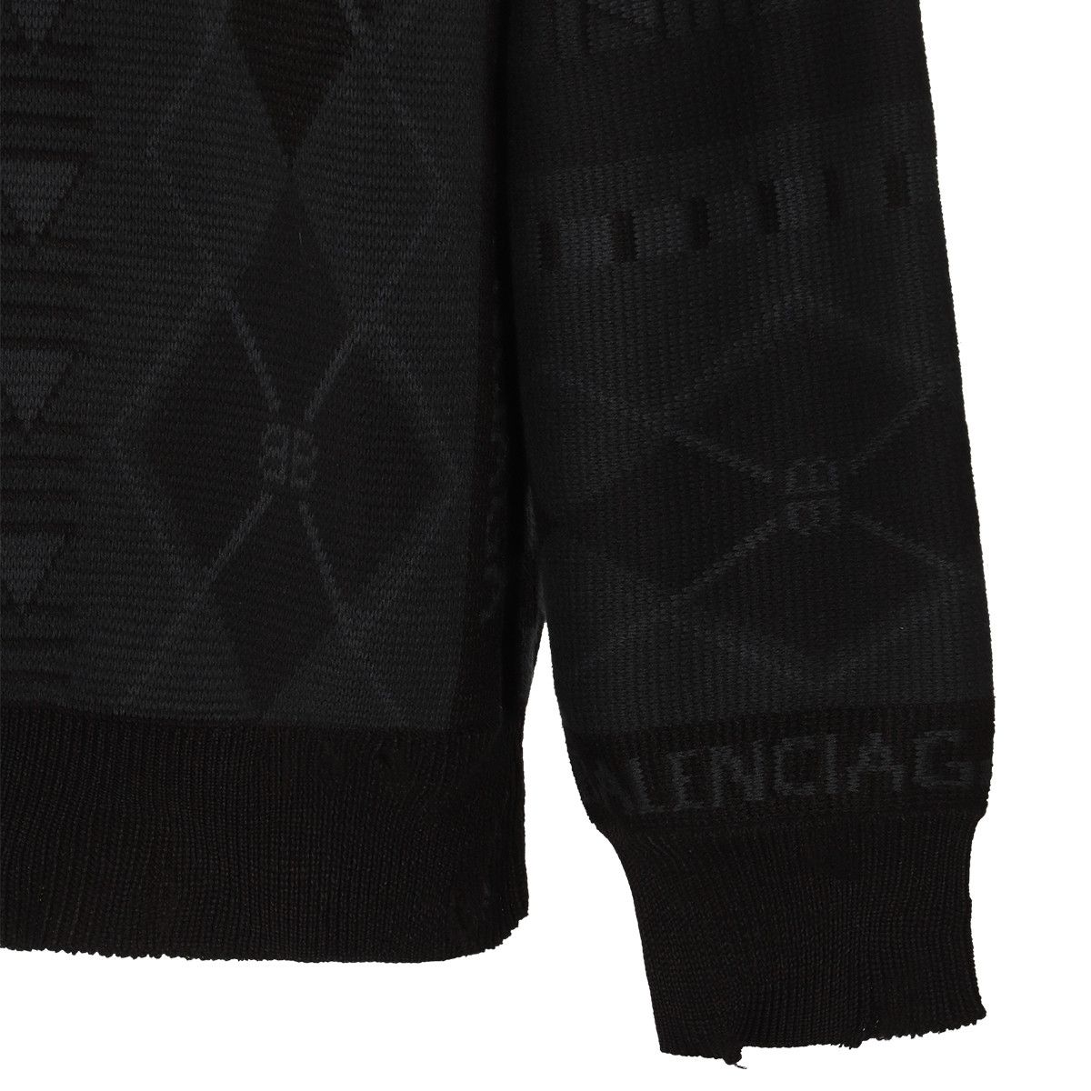 Balenciaga o1mt1gz0226 Jacquard Sweater In Black Size US S / EU 44-46 / 1 - 3 Thumbnail