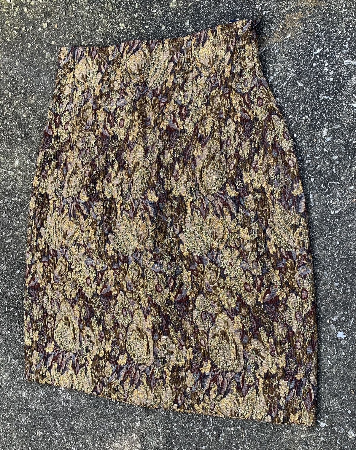 Christian Dior Monsieur × Dior × Vintage Vintage Christian Dior Slit Thread Gold Flower Mini Skirt Size 26" / US 2 / IT 38 - 5 Thumbnail