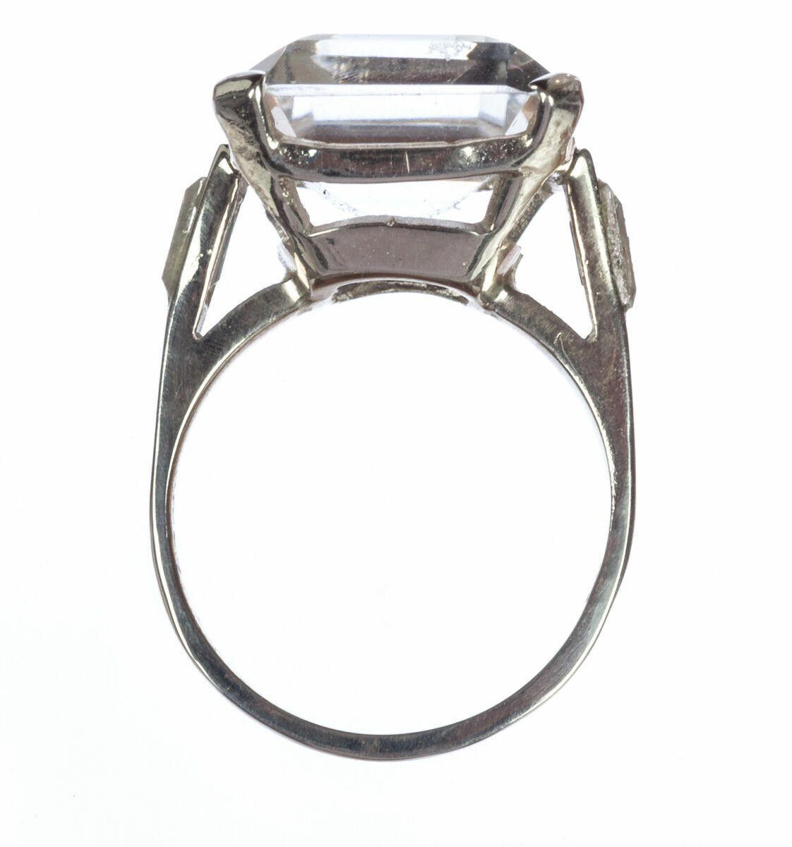 Designer Sterling Silver Emerald Rock Crystal Quartz Cocktail Ring Size ONE SIZE - 5 Thumbnail