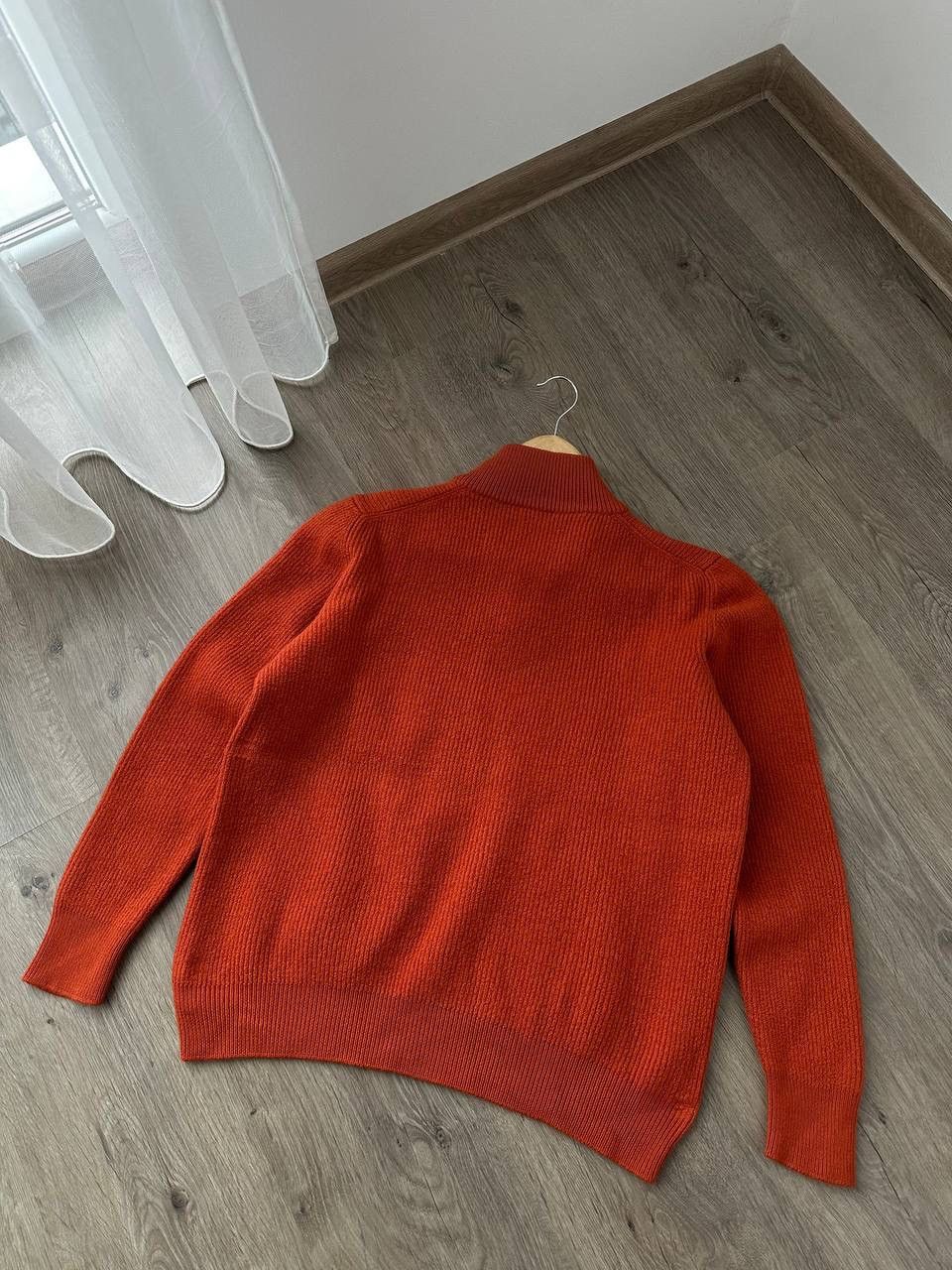 Japanese Brand × Vintage Vintage Faconeri Marino Wool Pullover 1/4 zip Orange Sweater Size US M / EU 48-50 / 2 - 21 Thumbnail