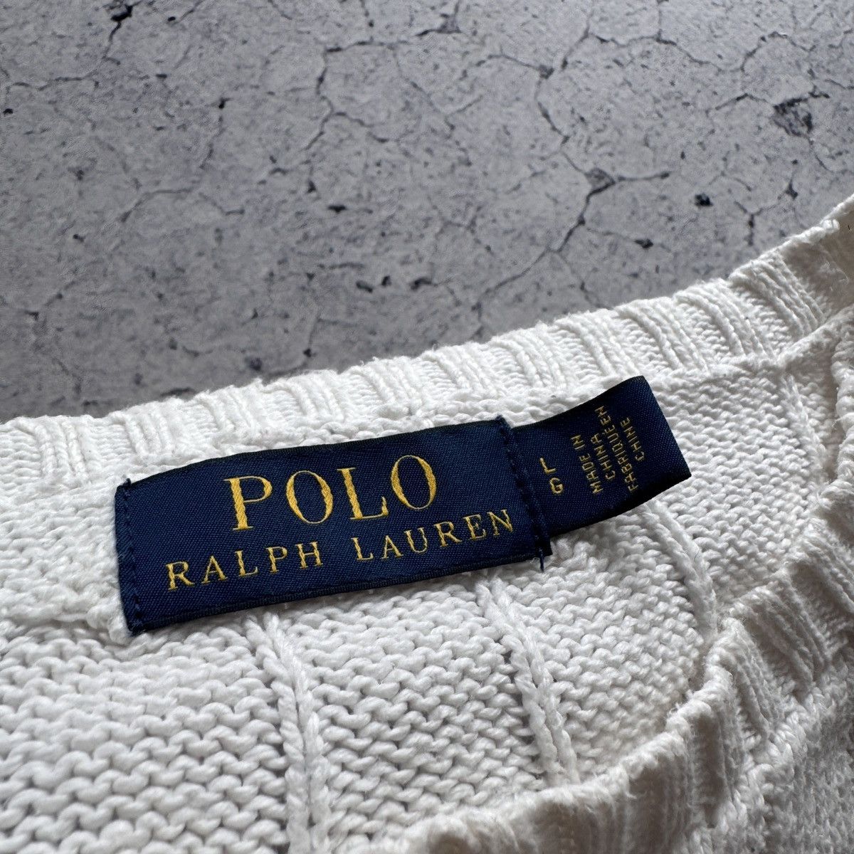 Polo Ralph Lauren Polo Ralph Lauren White Cabble Knit Sweater Casual Vintage Size US L / EU 52-54 / 3 - 9 Thumbnail