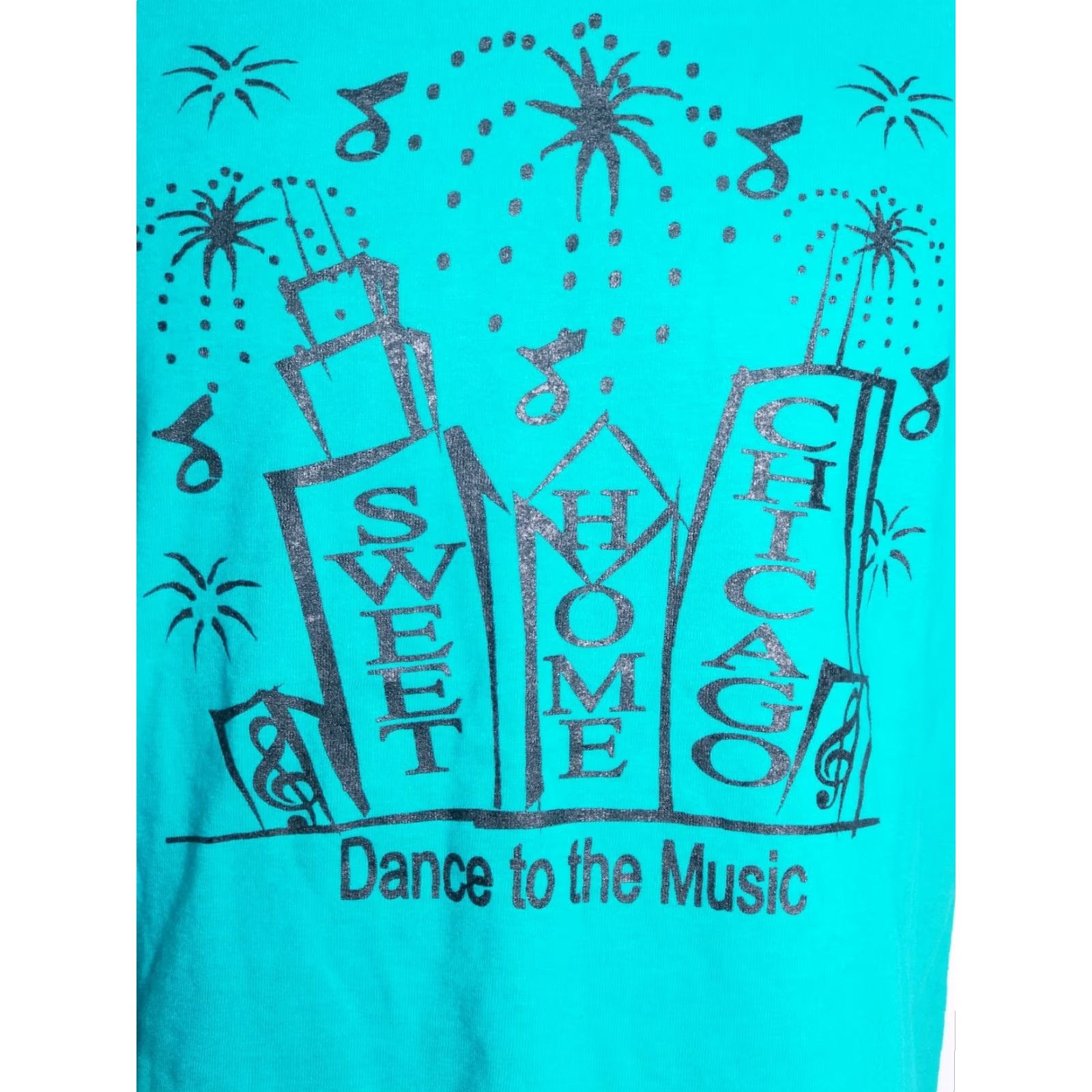 Gildan Vintage Retro Mens L Sweet Home Blue Chicago Graphic T Shirt Dance to the Music Size US L / EU 52-54 / 3 - 3 Thumbnail
