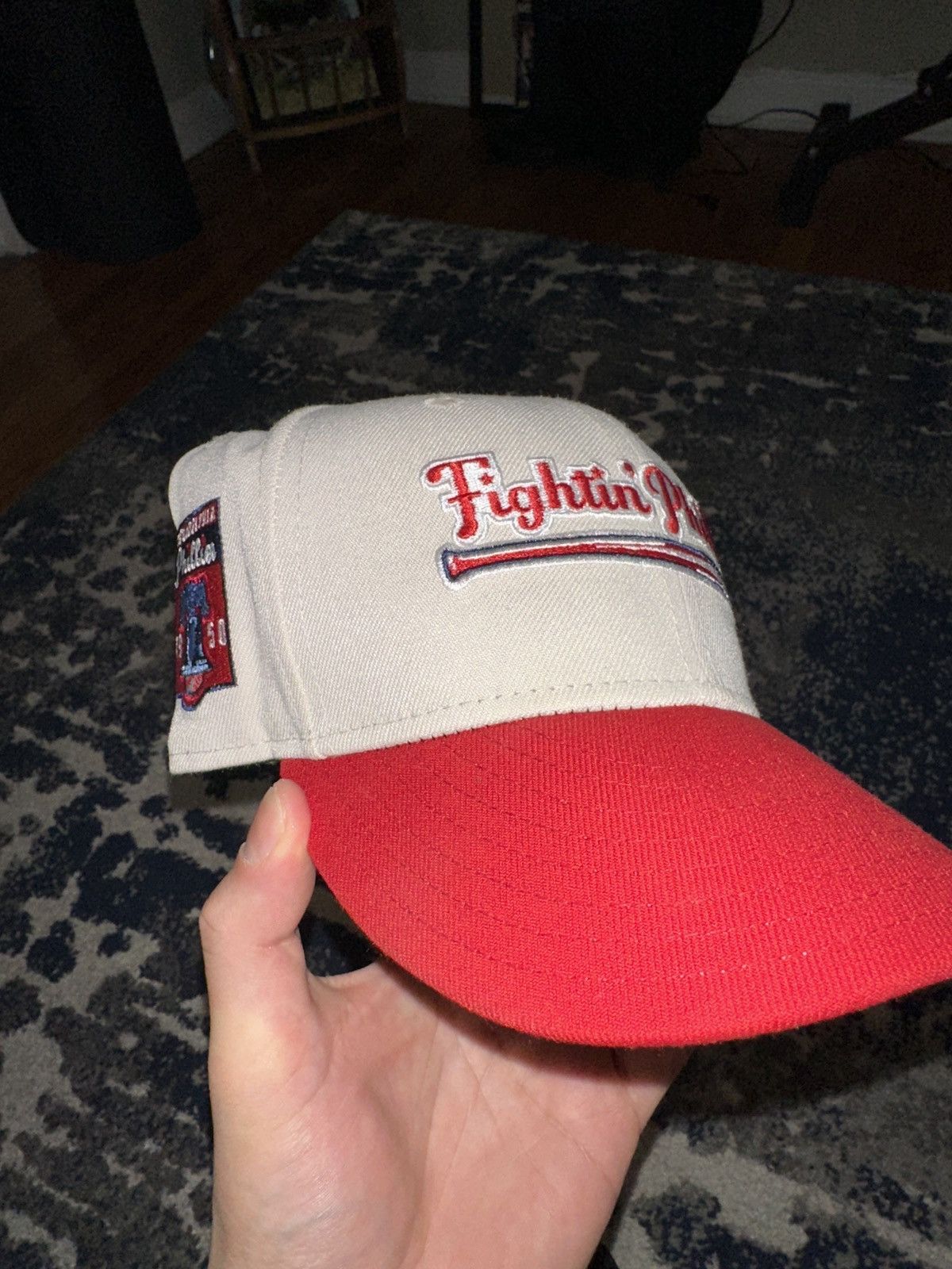 image of Hat Club x New Era 7 3/8 Stone Dome Philadelphia Phillies 1950 Patch Fightin, Men's