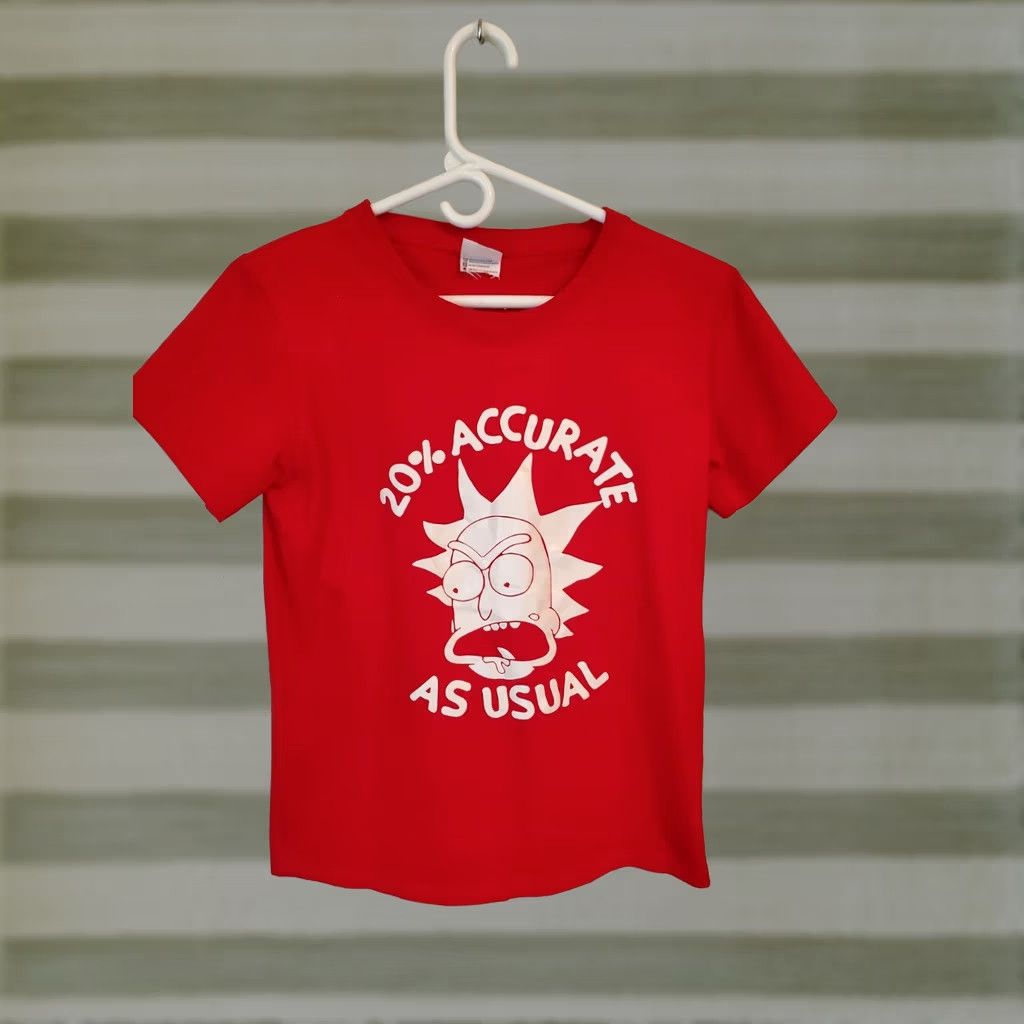 Vintage Rick And Morty 20% Accurate As Usual Shirt Size Small Men's T-Shirt Red Cotton Short Sleeve Crew Neck Sunglasses? Size US S / EU 44-46 / 1 - 1 Preview