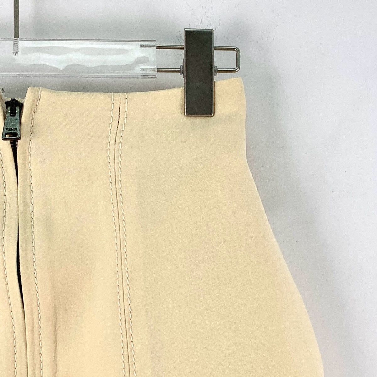 Fendi Fendi Beige Zip Design Casual Long Skirt K26WX Size 26" / US 2 / IT 38 - 3 Thumbnail