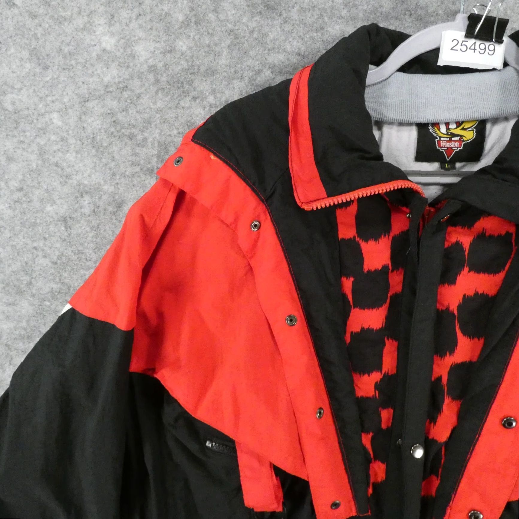 Vintage Vintage Winston Cigarette Jacket Mens Large Black Red Lined Full Zip Size US L / EU 52-54 / 3 - 3 Thumbnail
