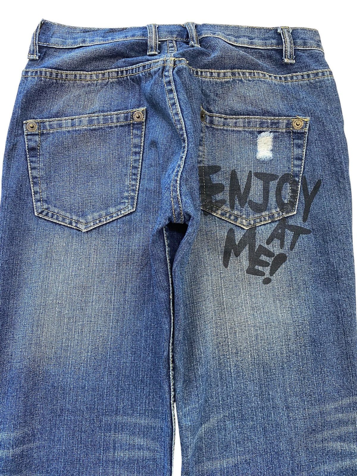 Blue Sky Inn Blue Sky Distressed Patch Work Style Straight Leg Jeans Size US 29 - 4 Thumbnail