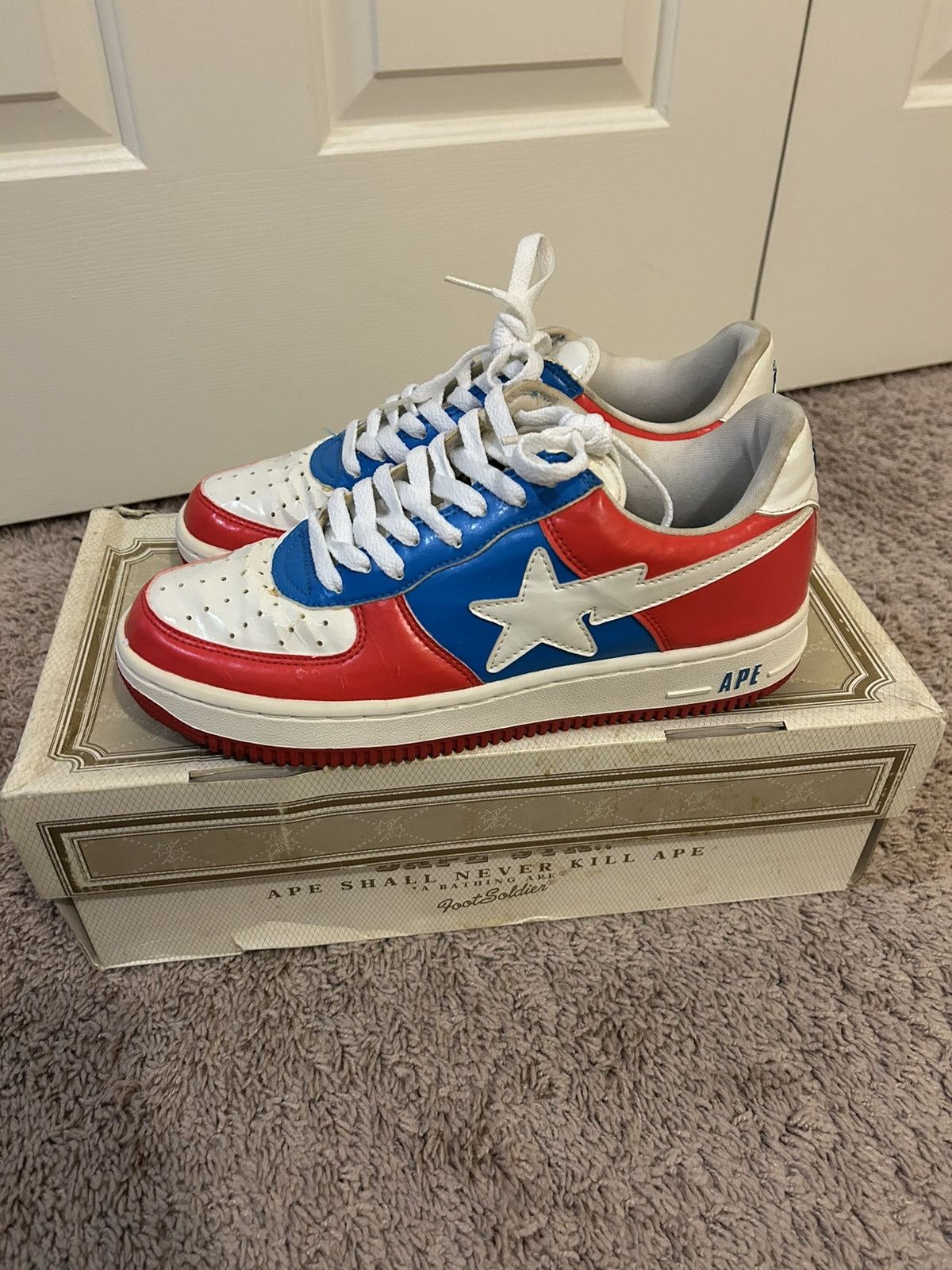 Bape Bapesta FS-001 Red/Blue/White - Size 9.5 Size US 9.5 / EU 42-43 - 1 Thumbnail