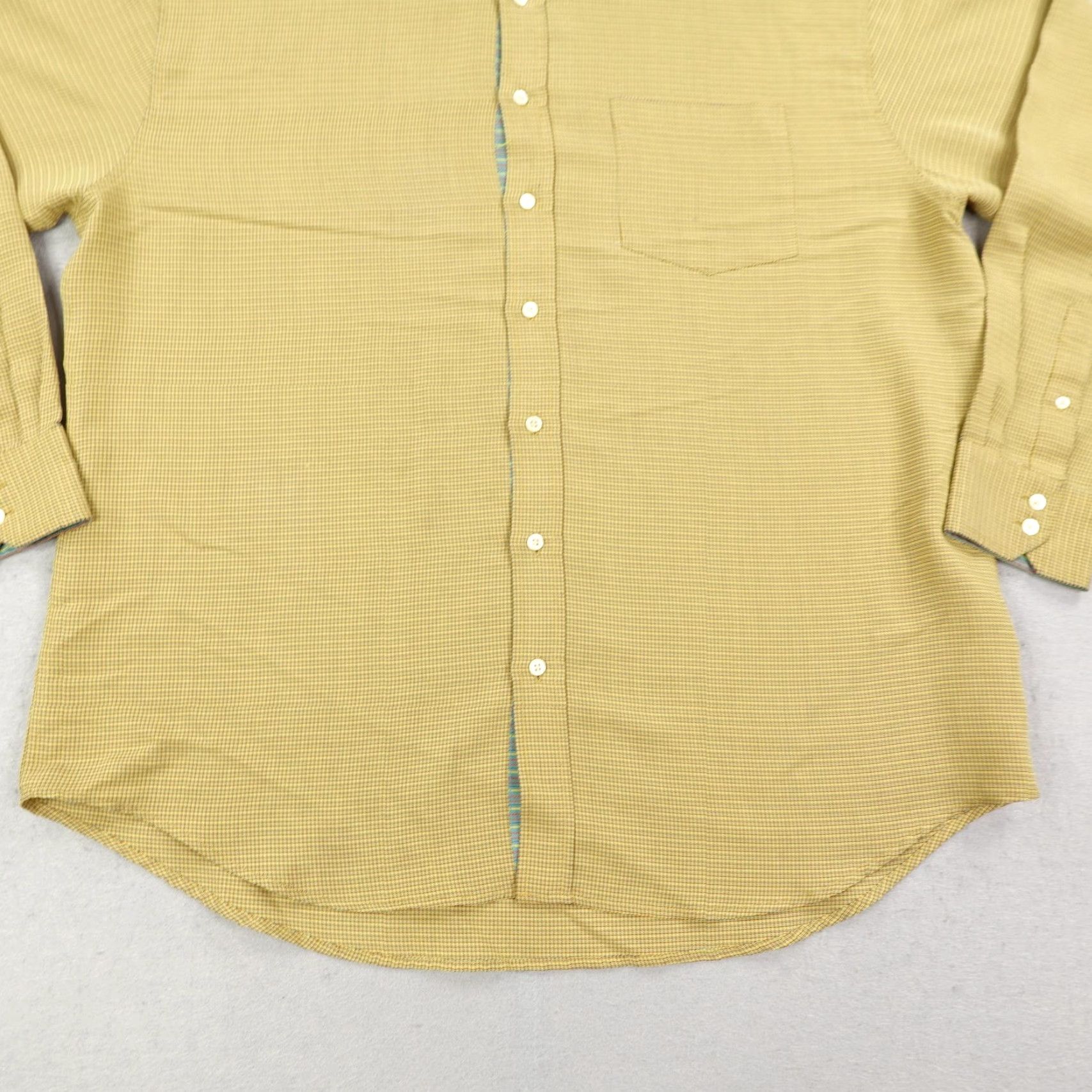 BUGATCHI Bugatchi Uomo Shirt Mens 2XL Yellow Plaid Button-Up Long Sleeve Luxury Casual Shirt Size US XXL / EU 58 / 5 - 4 Thumbnail