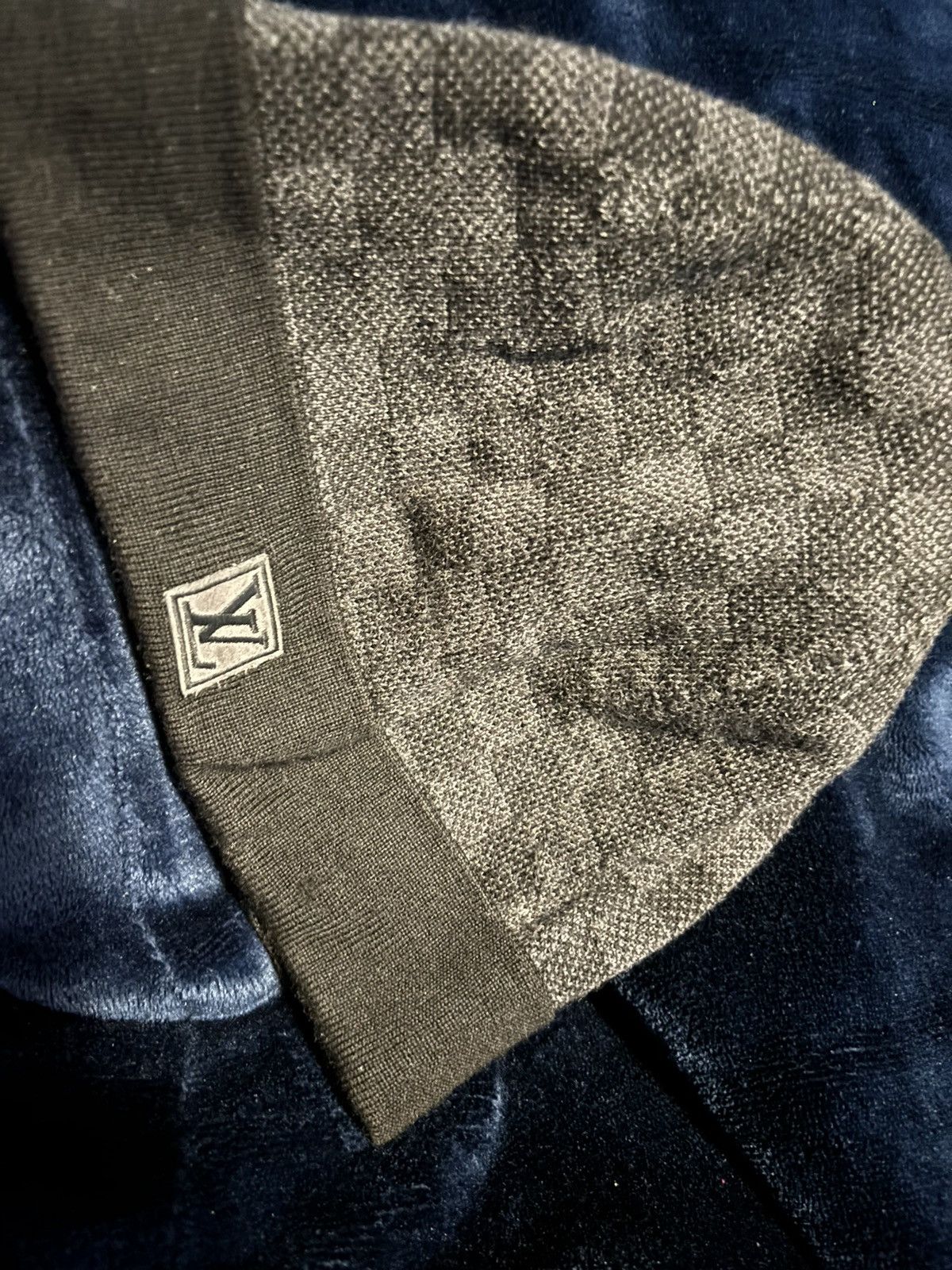 image of Louis Vuitton Lv Damier Beanie in Black, Women's