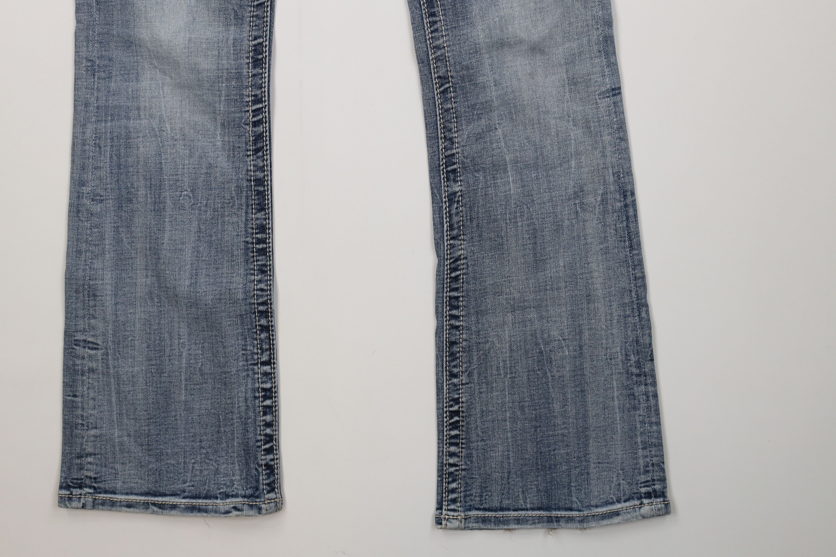 Miss Me Miss Me Thick Stitch Jeweled Stretch Flared Denim Jeans Blue Size 27" / US 4 / IT 40 - 5 Thumbnail