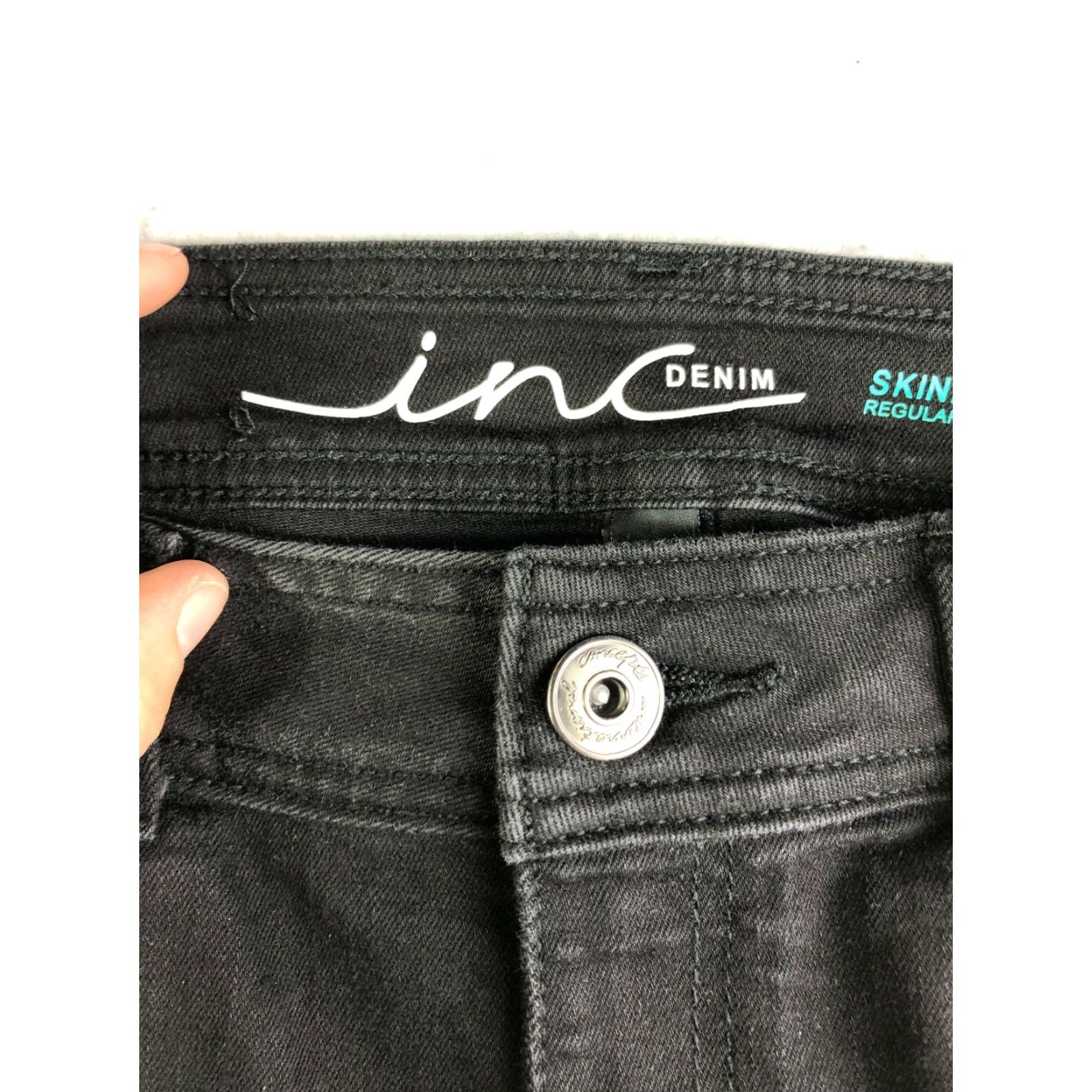 Vintage inc Denim Mid Rise Skinny Regular Womens Size 4 Black Denim Jeans Size 29" - 7 Thumbnail