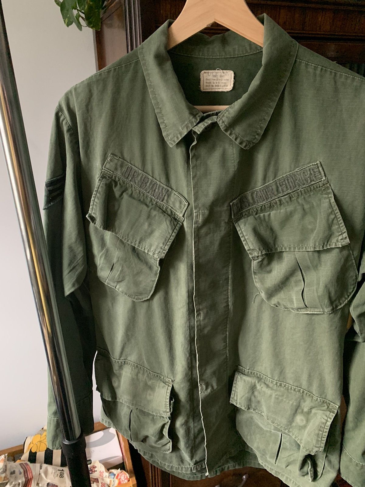 image of Military x Vintage Vietnam OG 107 Rip Stop W/r Slant Pocket Jungle Jacket in Olive (Size Small)