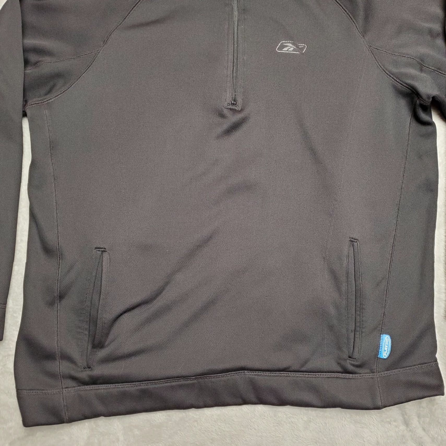 Reebok VINTAGE Reebok Jacket Men XL Black Playwarm 1/4 Zip Pullover Performance Fleece Size US XL / EU 56 / 4 - 3 Thumbnail