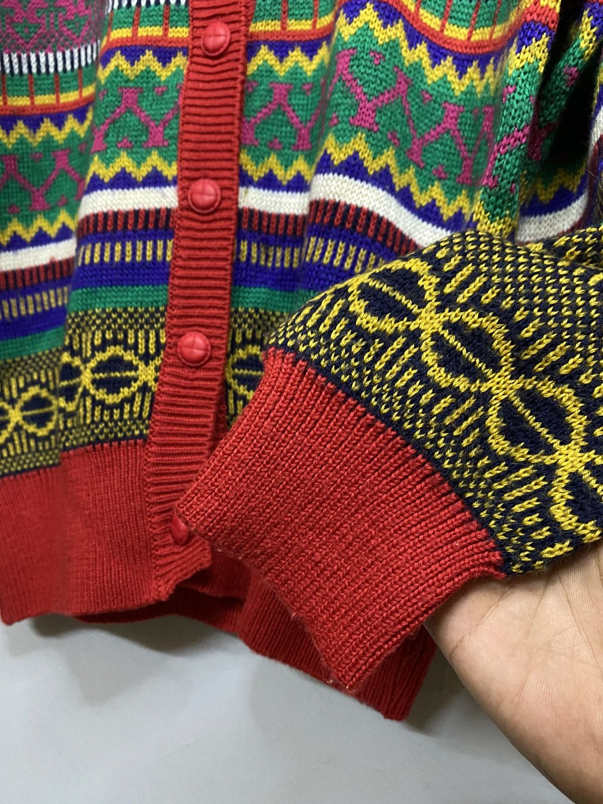Aran Isles Knitwear × Japanese Brand × Vintage Vintage Cardigan Knitwear Sunlamail Size US L / EU 52-54 / 3 - 10 Thumbnail