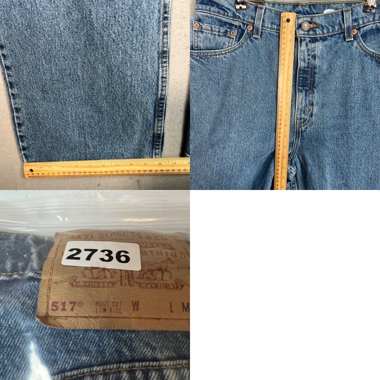Levi's Levi's 517 Boot Cut Low Rise Jeans Medium Wash Blue Denim Womens 16W Size 38" / US 16 / IT 52 - 8 Thumbnail