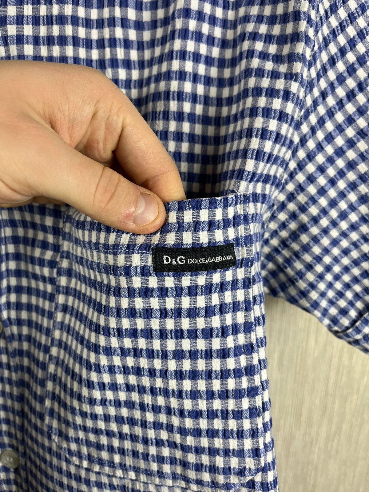 Dolce & Gabbana × Vintage Vintage Dolce & Gabbana gingham plaid checked pocket shirt Size US L / EU 52-54 / 3 - 17 Thumbnail