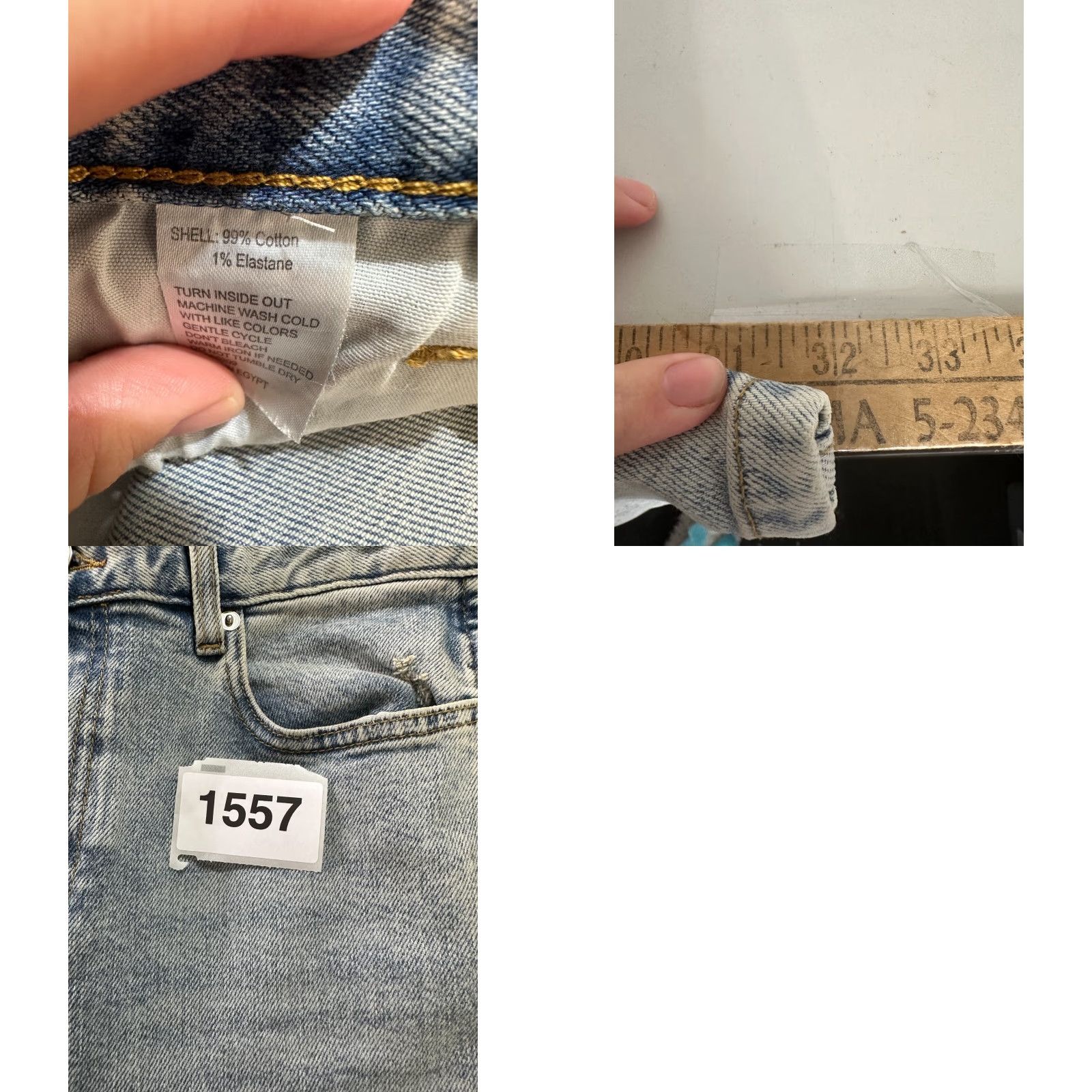 Vintage Gianni Bini Womens Jeans Straight Light Wash 30 Regular Inseam 32" Blue Cotton Denim Pockets Women Size 30 Size 30" / US 8 / IT 44 - 8 Thumbnail