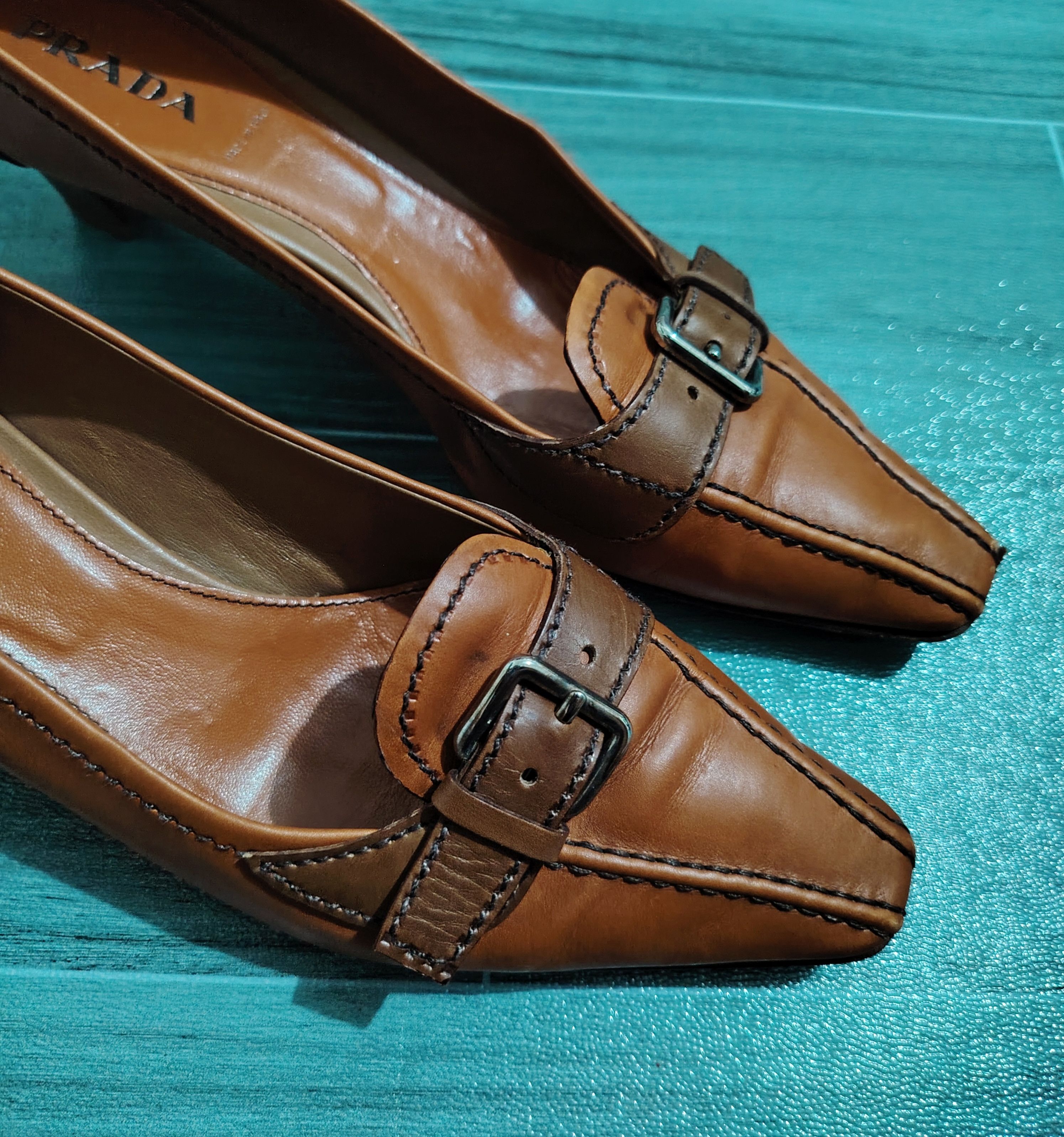 Prada PRADA - Vintage - Leather Buckle Low Pumps Size US 9 / IT 39 - 2 Thumbnail