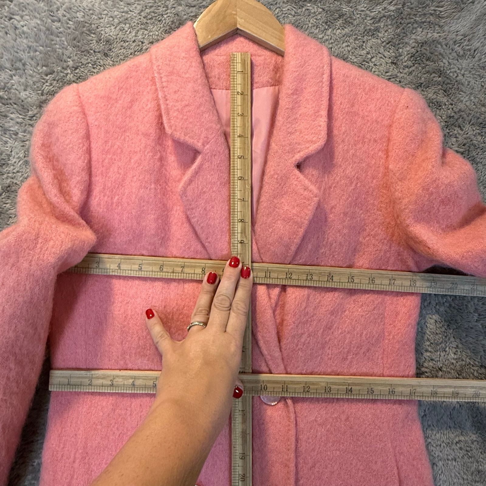 Other Vintage Pink Mohair Trench Coat Double Breasted Long Size M / US 6-8 / IT 42-44 - 11 Thumbnail
