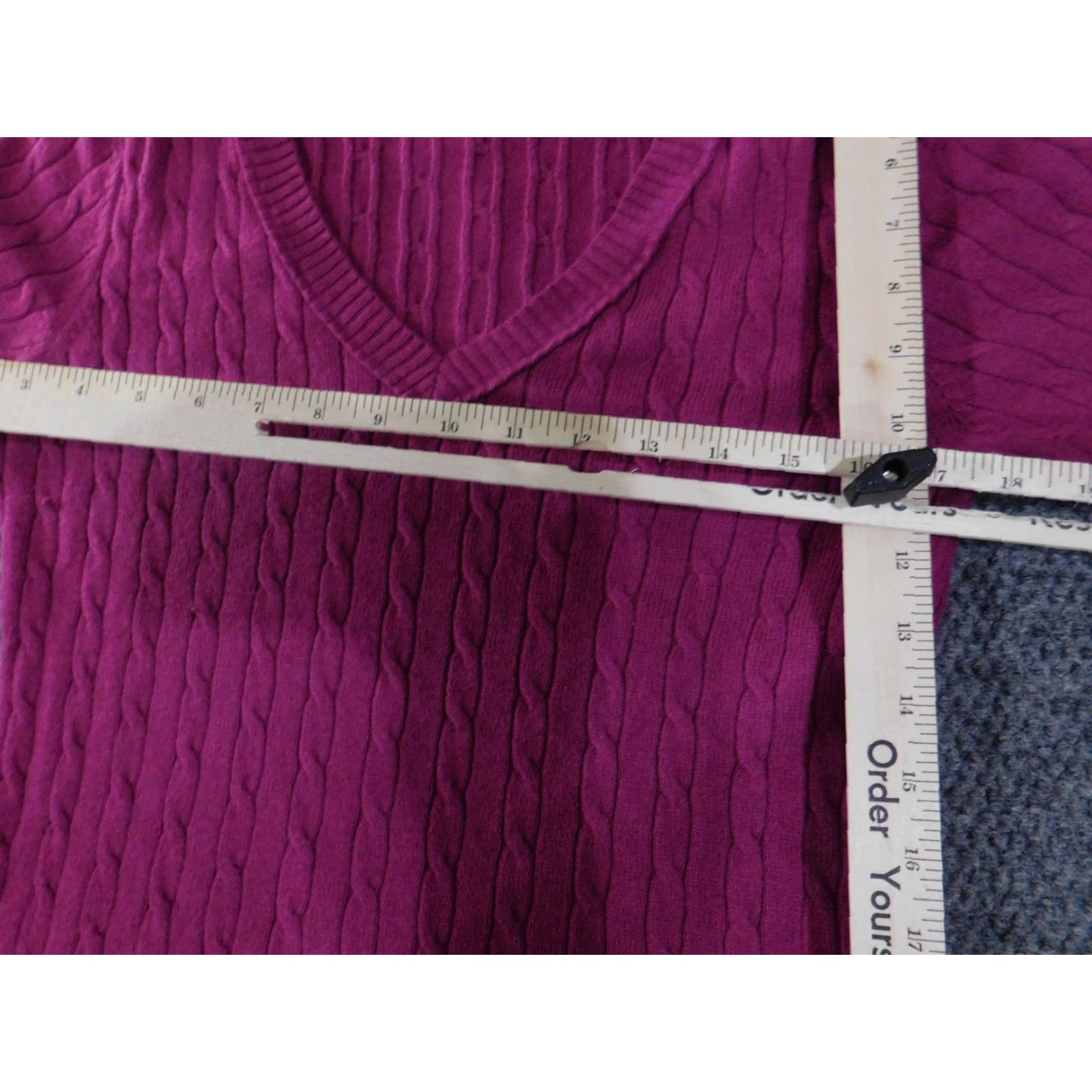 Ann Taylor Ann Taylor LOFT Sweater Womens Large Pink Cable Knit Pullover V Neck Size L / US 10 / IT 46 - 6 Thumbnail
