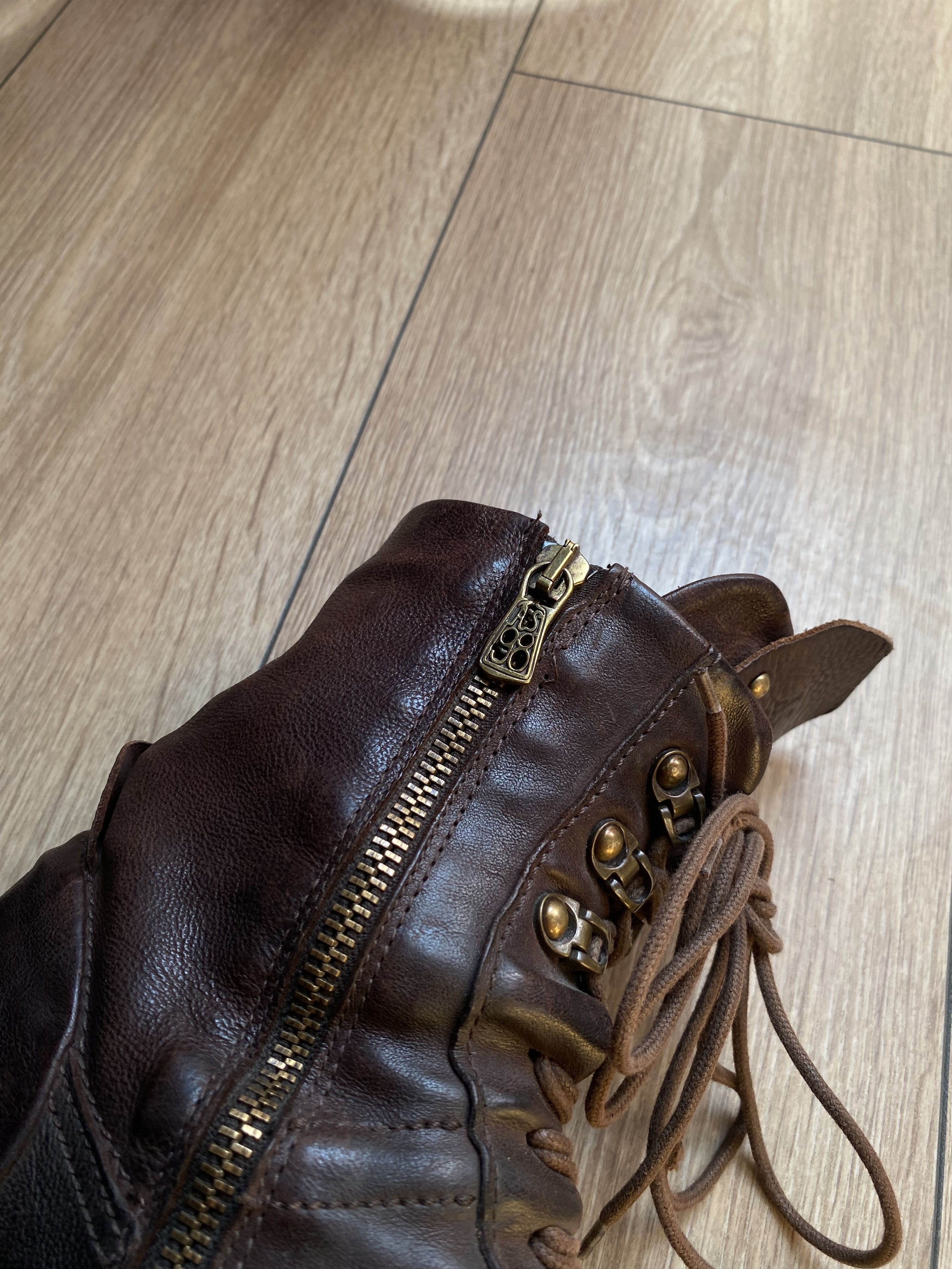 A.S.98 AS98 Airstep Brown Leather Combat Boots Vintage Double Lace Size US 8.5 / IT 38.5 - 9 Thumbnail