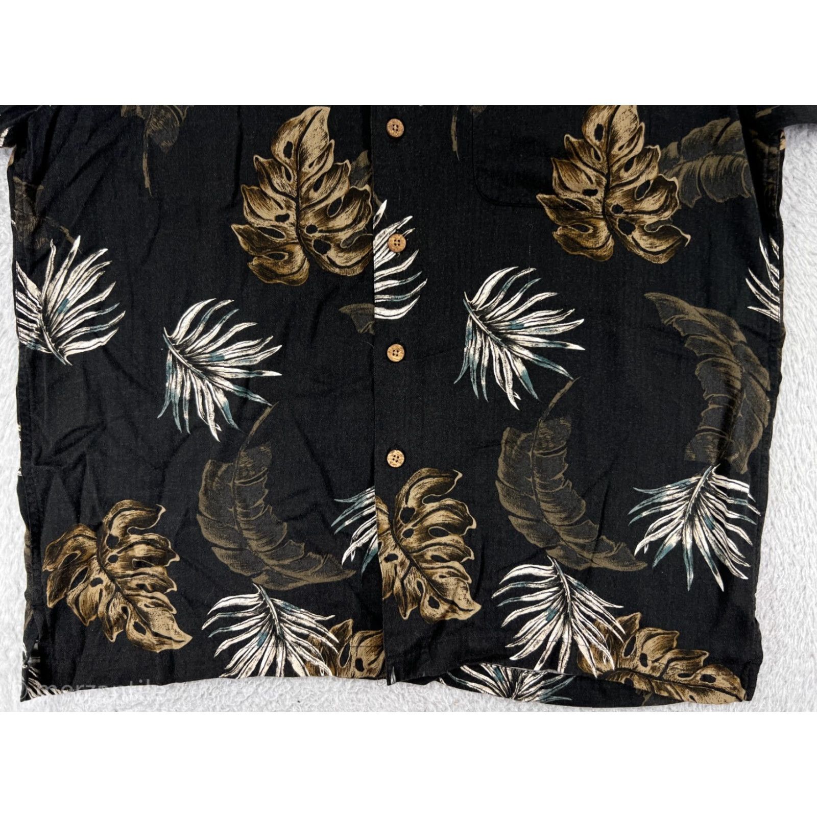 Vintage Caribbean Men Shirt Large Black Palm Leaf Print Button-Up Hawaiian 100% Rayon Vintage No Size US L / EU 52-54 / 3 - 5 Thumbnail