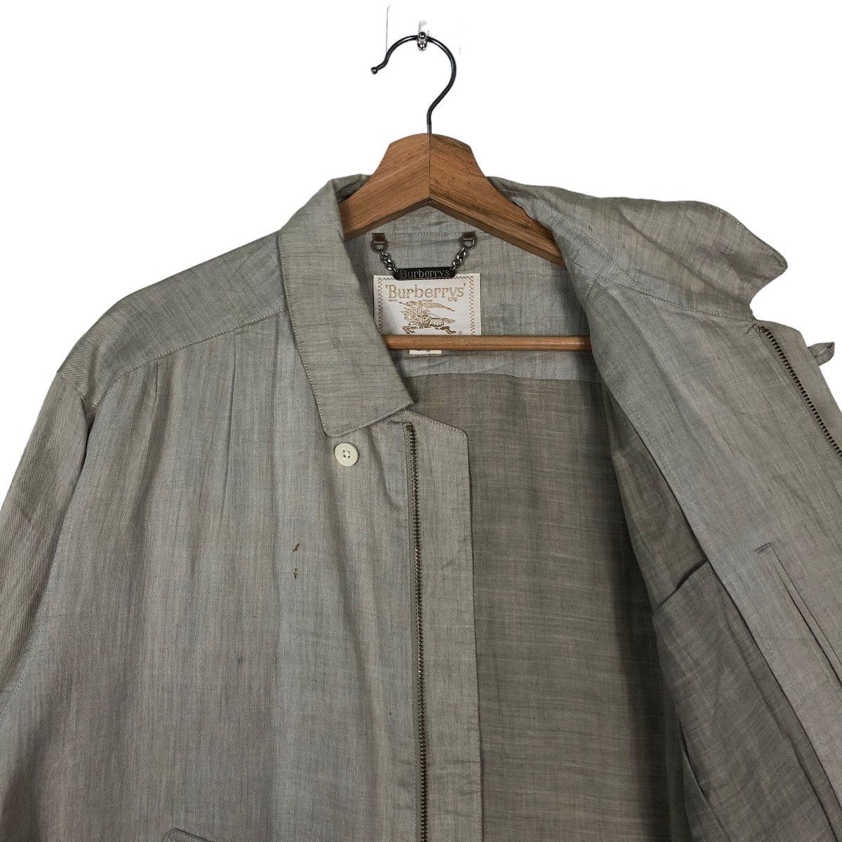 Burberry 🔥Vintage Fly Bomber Jacket Burberrys Herringbone Size US L / EU 52-54 / 3 - 9 Thumbnail