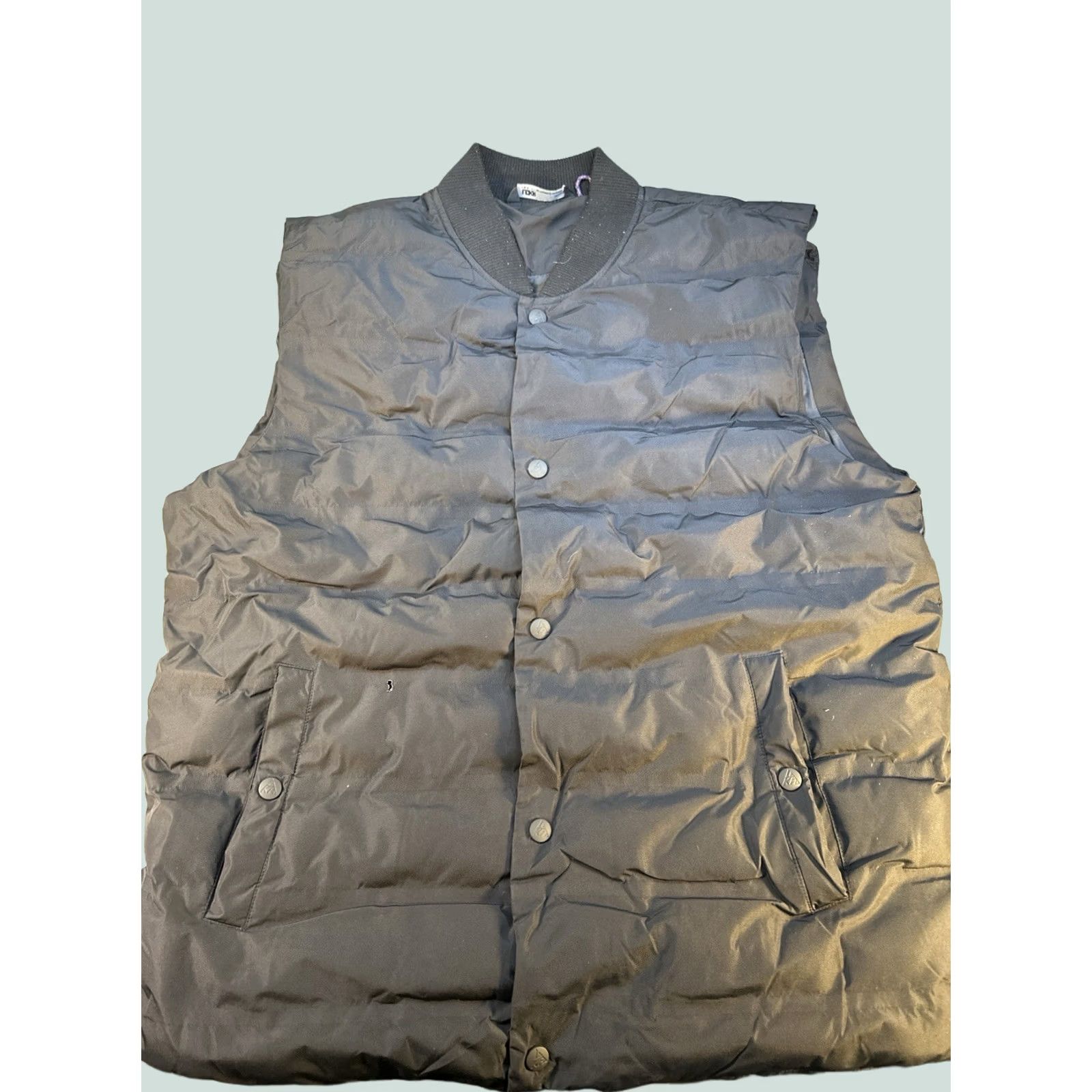 Vintage LCKR Black Puffer Vest M Quilted Jacket Men's Sleeveless Medium Snaps Front Pockets Ribbed Collar Size US M / EU 48-50 / 2 - 1 Thumbnail