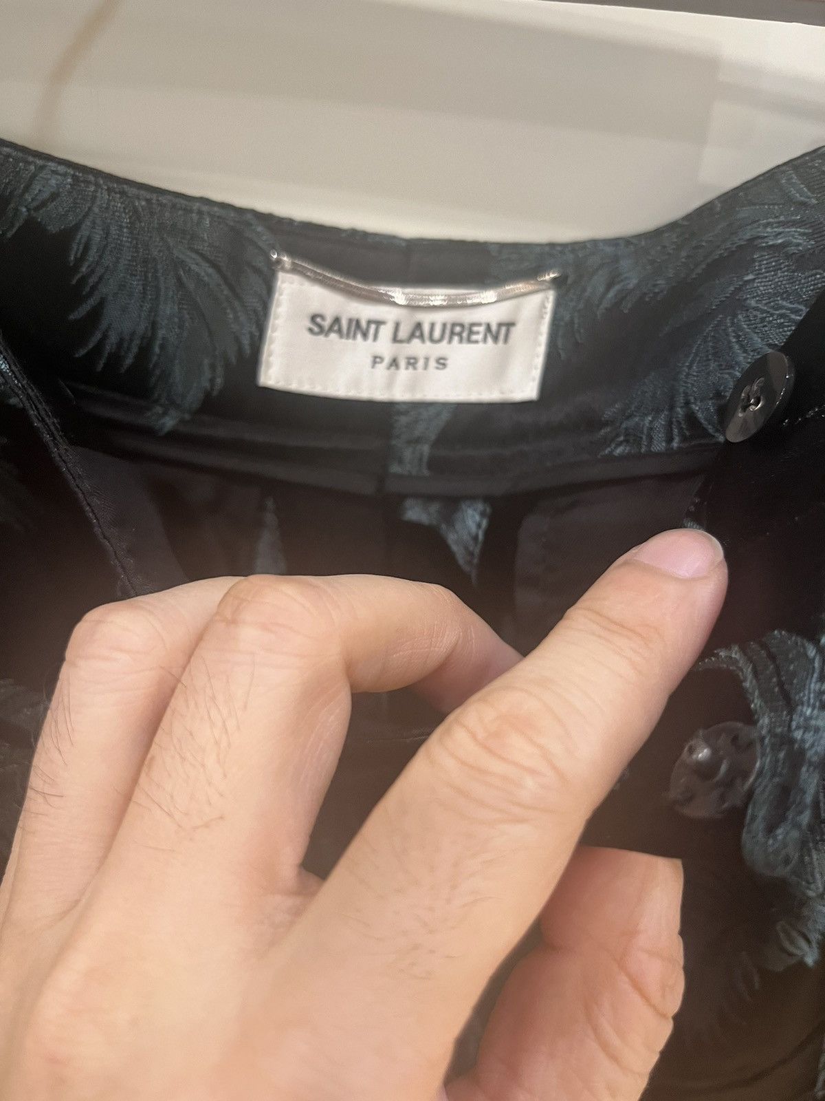 Saint Laurent Paris shawl lapel silk jacquard jacket and pants Size 46R - 10 Thumbnail