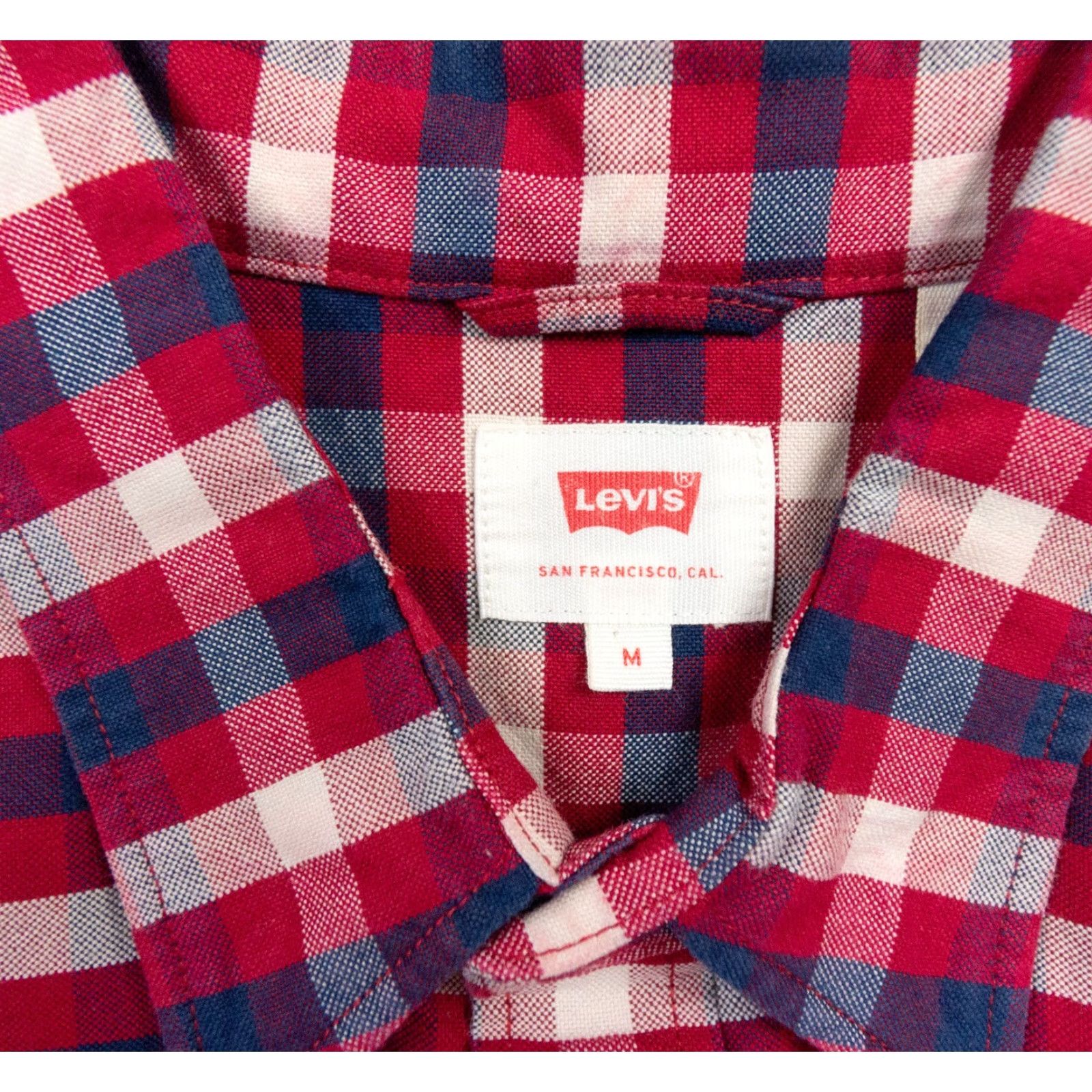 Levi's Levi's Men's Medium Red Plaid Long Sleeve Button-Up Oxford Shirt Outdoor Casual Size US M / EU 48-50 / 2 - 6 Thumbnail