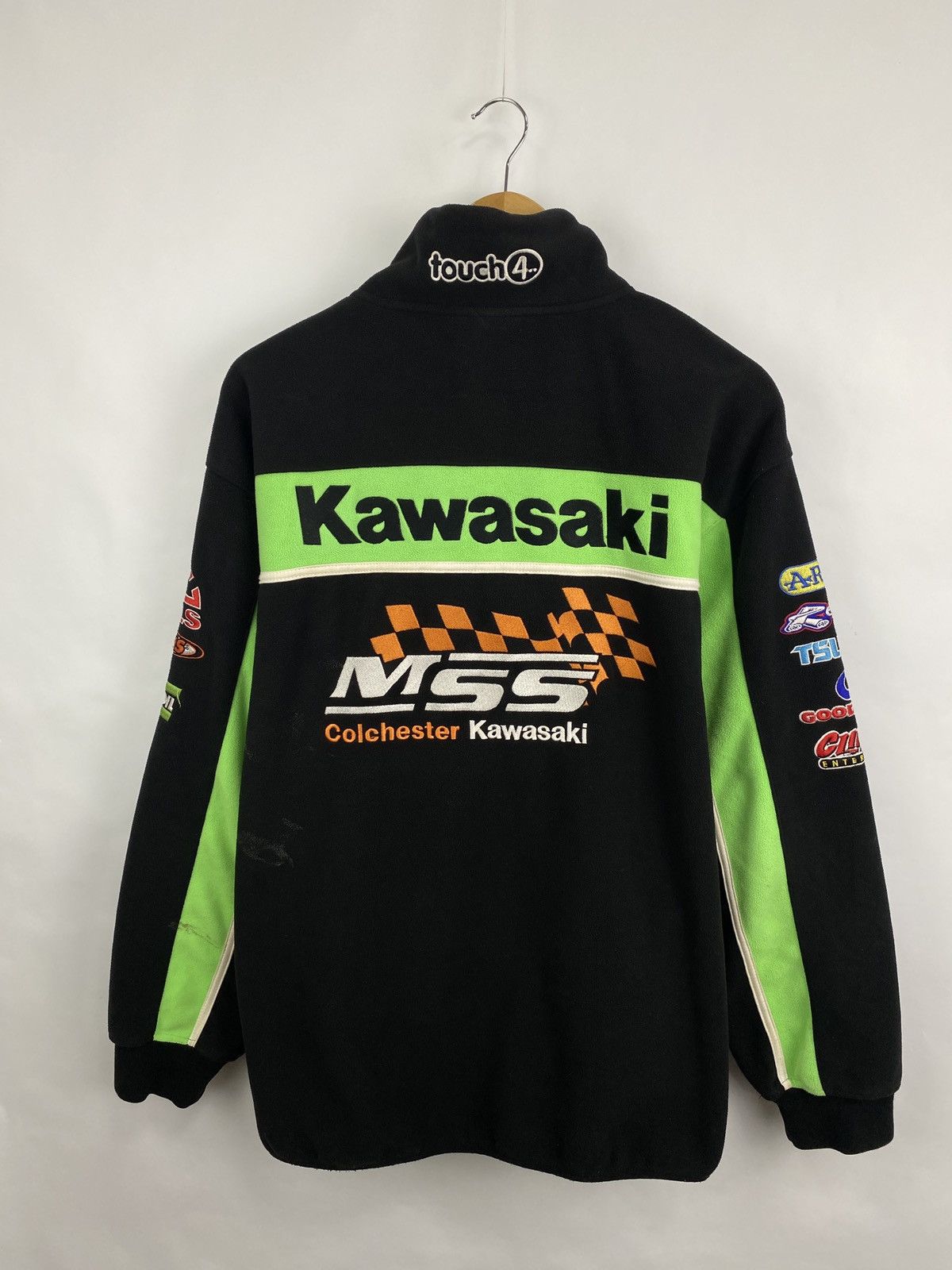 Japanese Brand 🇯🇵 Vintage Kawasaki Racing Nascar Moto Fleece Retro Rare Size US XL / EU 56 / 4 - 3 Thumbnail
