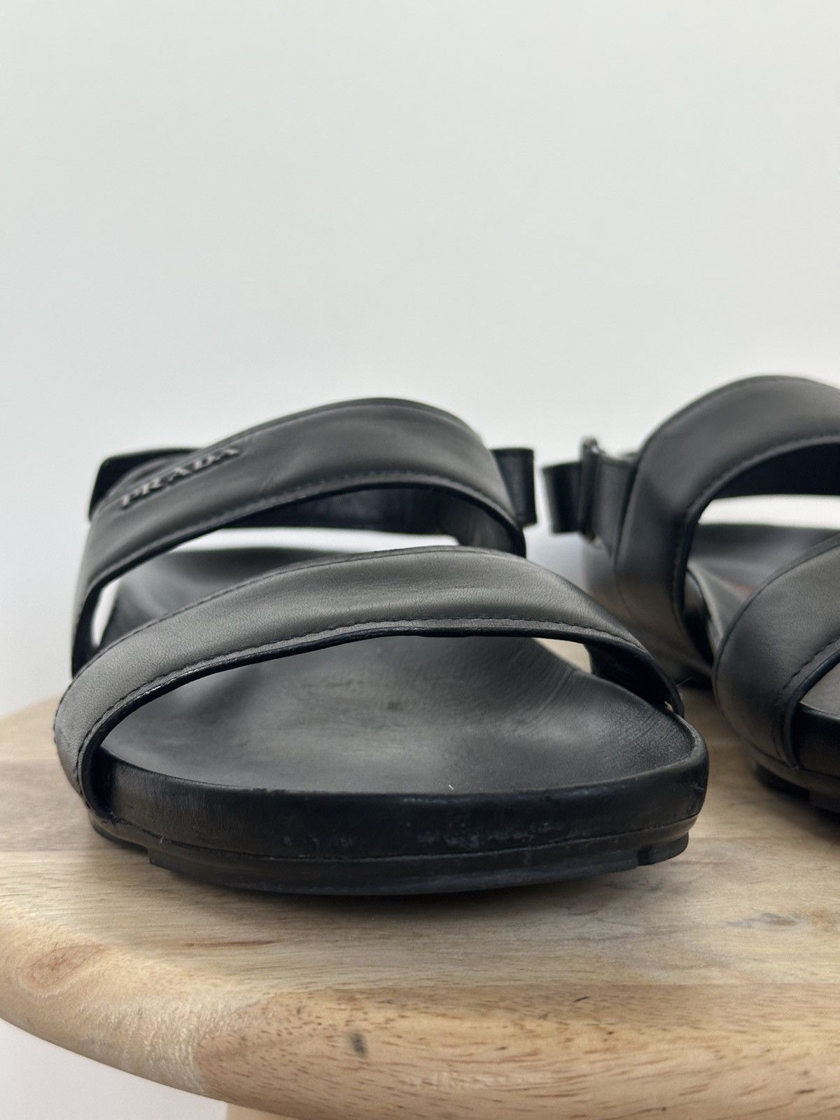 Prada Prada Leather sandals metal logo Size US 6 / IT 36 - 5 Thumbnail
