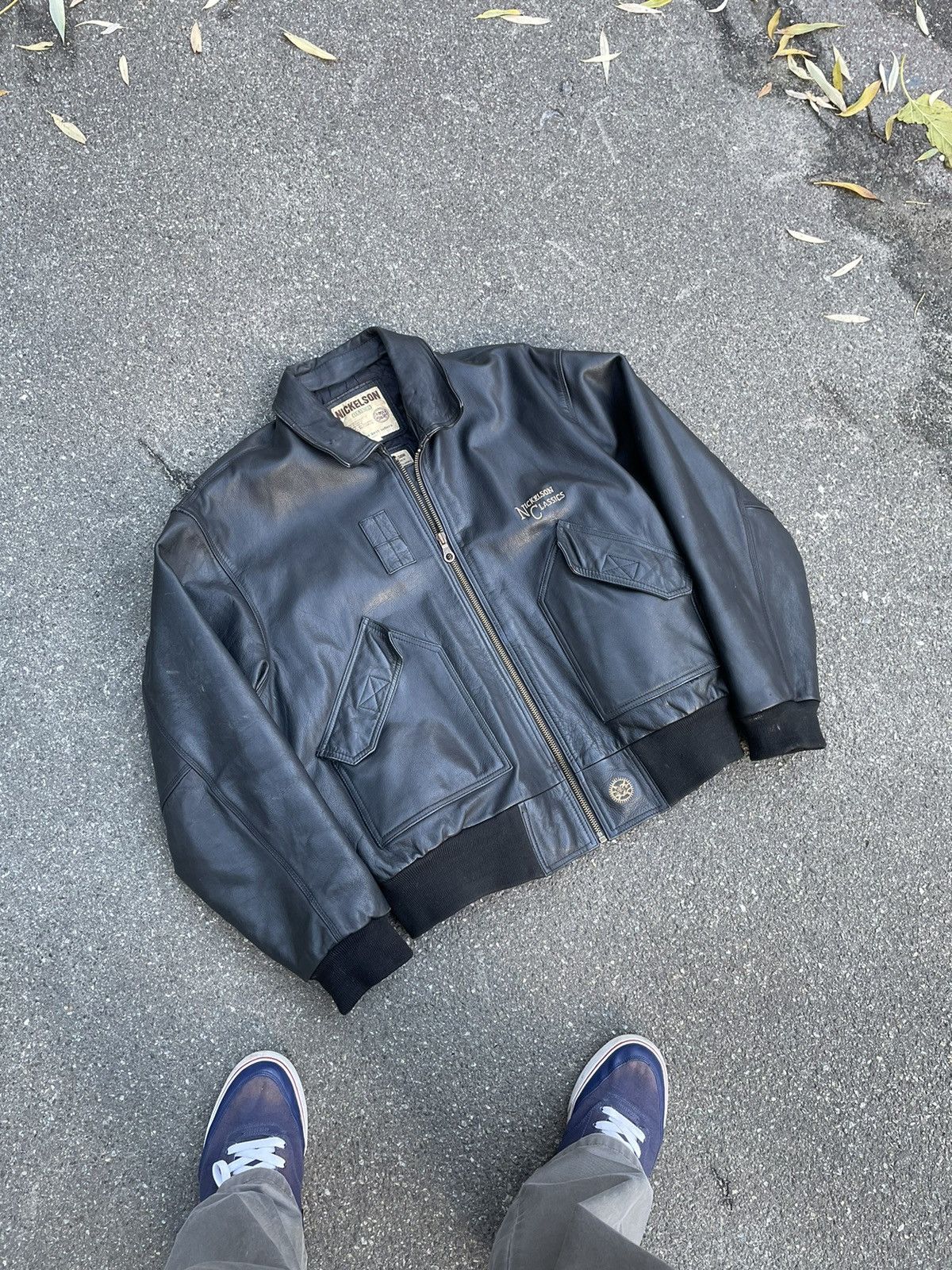 Genuine Leather Leather Jacket Vintage Nickelson Vintage A2 Aviator Bomber Leather Jacket Grailed