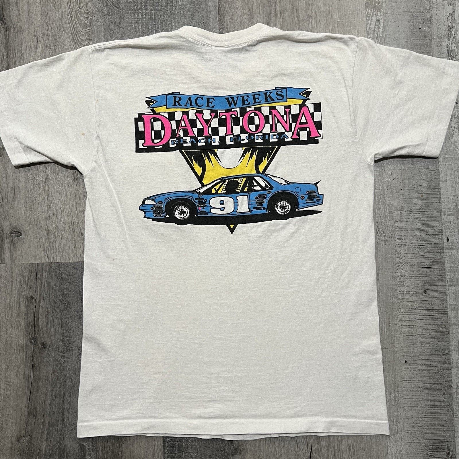 Vintage VTG Daytona Beach Race Week 1991 Florida Racing USA T Shirt Size US M / EU 48-50 / 2 - 1 Thumbnail