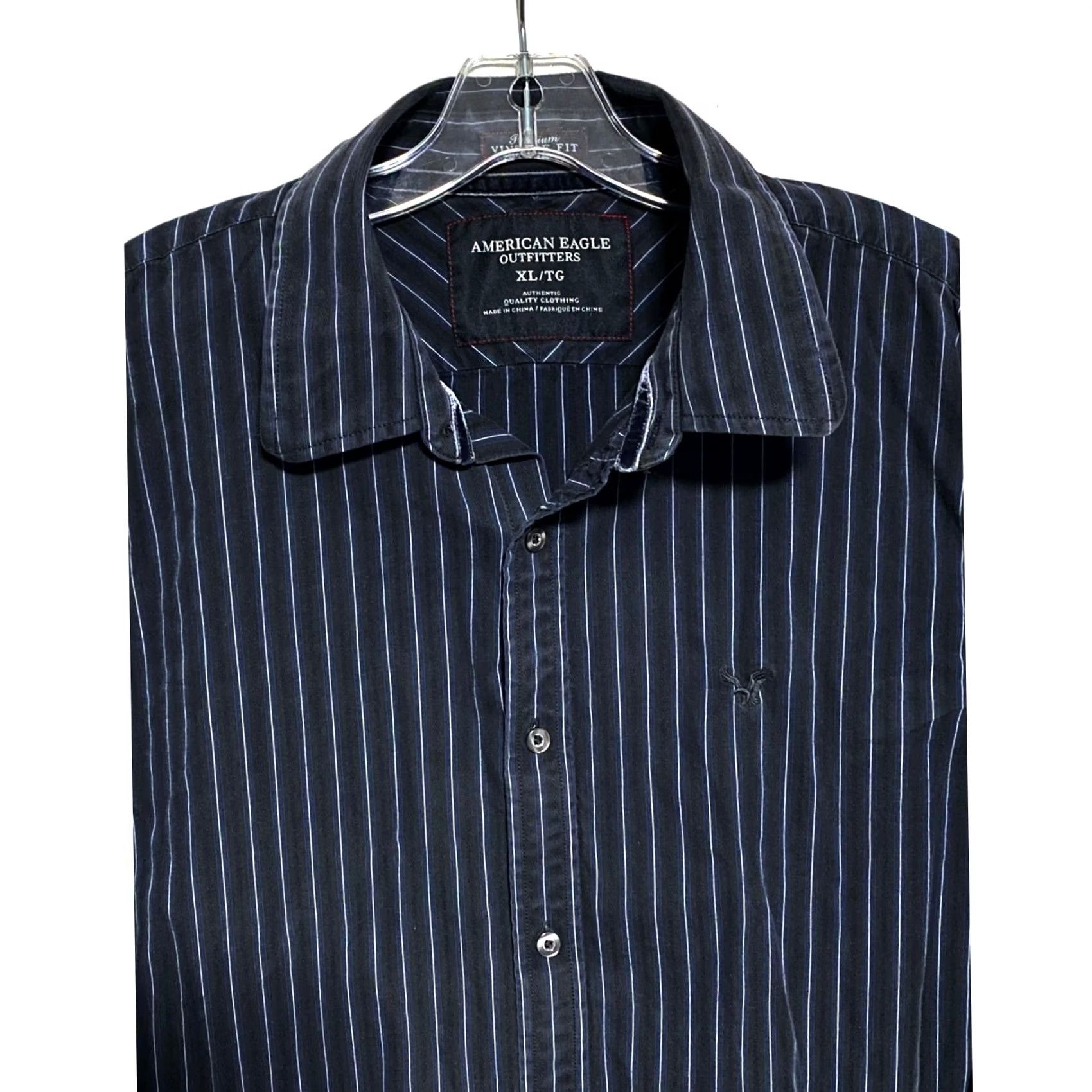 American Eagle Outfitters VINTAGE American Eagle Se wn Logo Premium Vintage Fit Button Shirt Mens XL Striped Y2K Size US XL / EU 56 / 4 - 2 Thumbnail