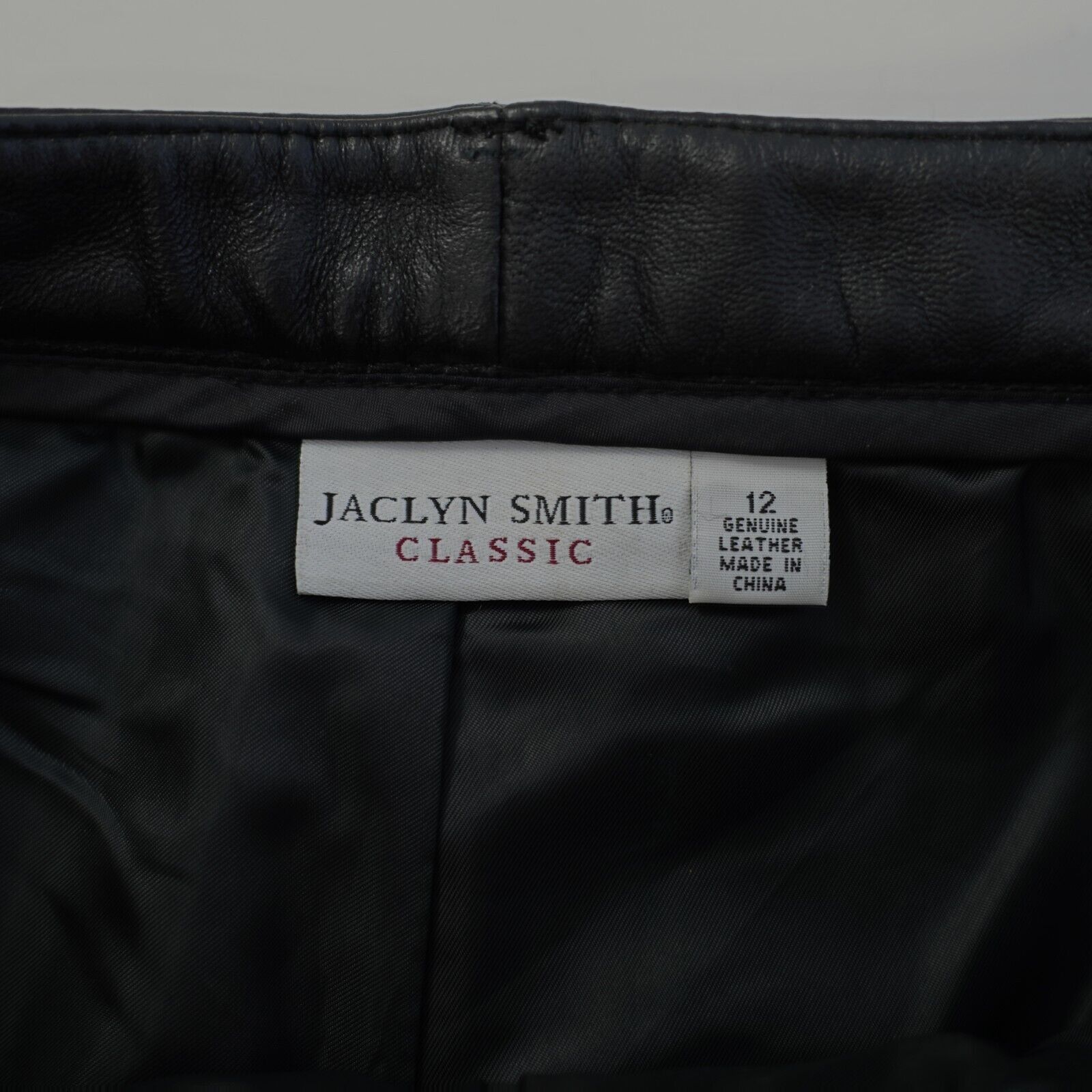 Designer Jaclyn Smith Classic Black Genuine Leather Pants 12 31/31 Hi Size 34" / US 12 / IT 48 - 5 Thumbnail