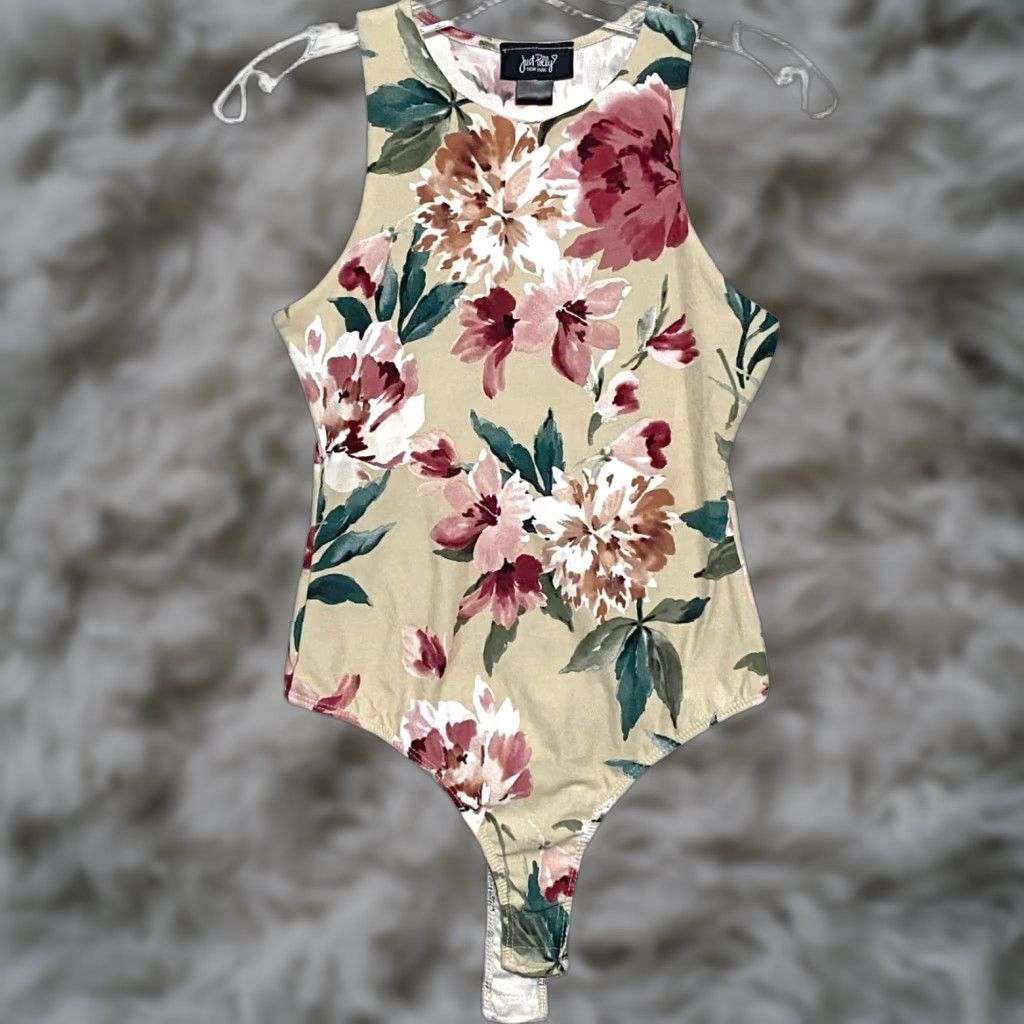 Vintage Just Polly Floral One Piece Bodysuit Sleeveless M Feminine Boho Fairy Whimsical Flo­­ral Bodysuit Bohemian Nature Floral 90s? Size M / US 6-8 / IT 42-44 - 1 Thumbnail