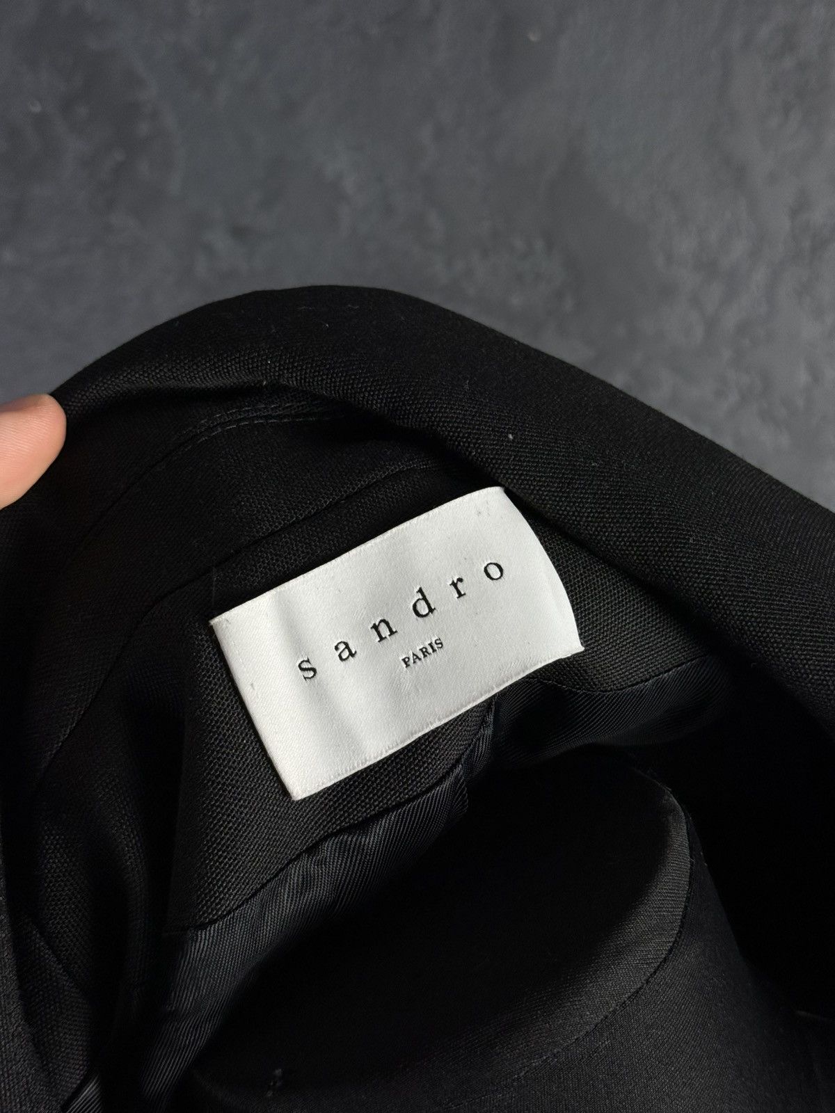 Sandro New Sandro Paris Kama Structural Cropped Black Blazer Jacket Size XS / US 0-2 / IT 36-38 - 12 Thumbnail