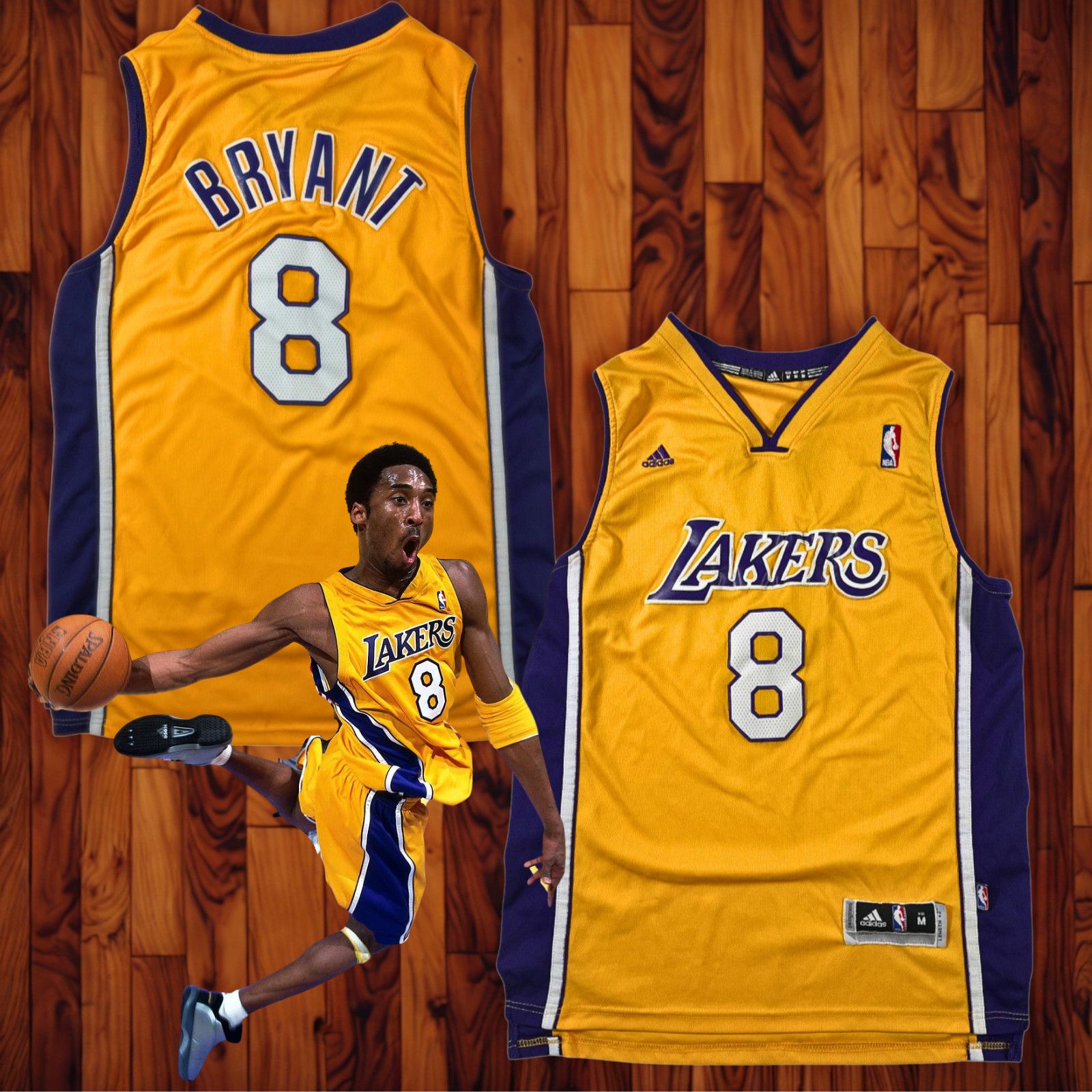 Adidas Kobe Bryant Los Angeles Lakers #8 Adidas NBA Jersey Sz M Size US M / EU 48-50 / 2 - 2 Thumbnail