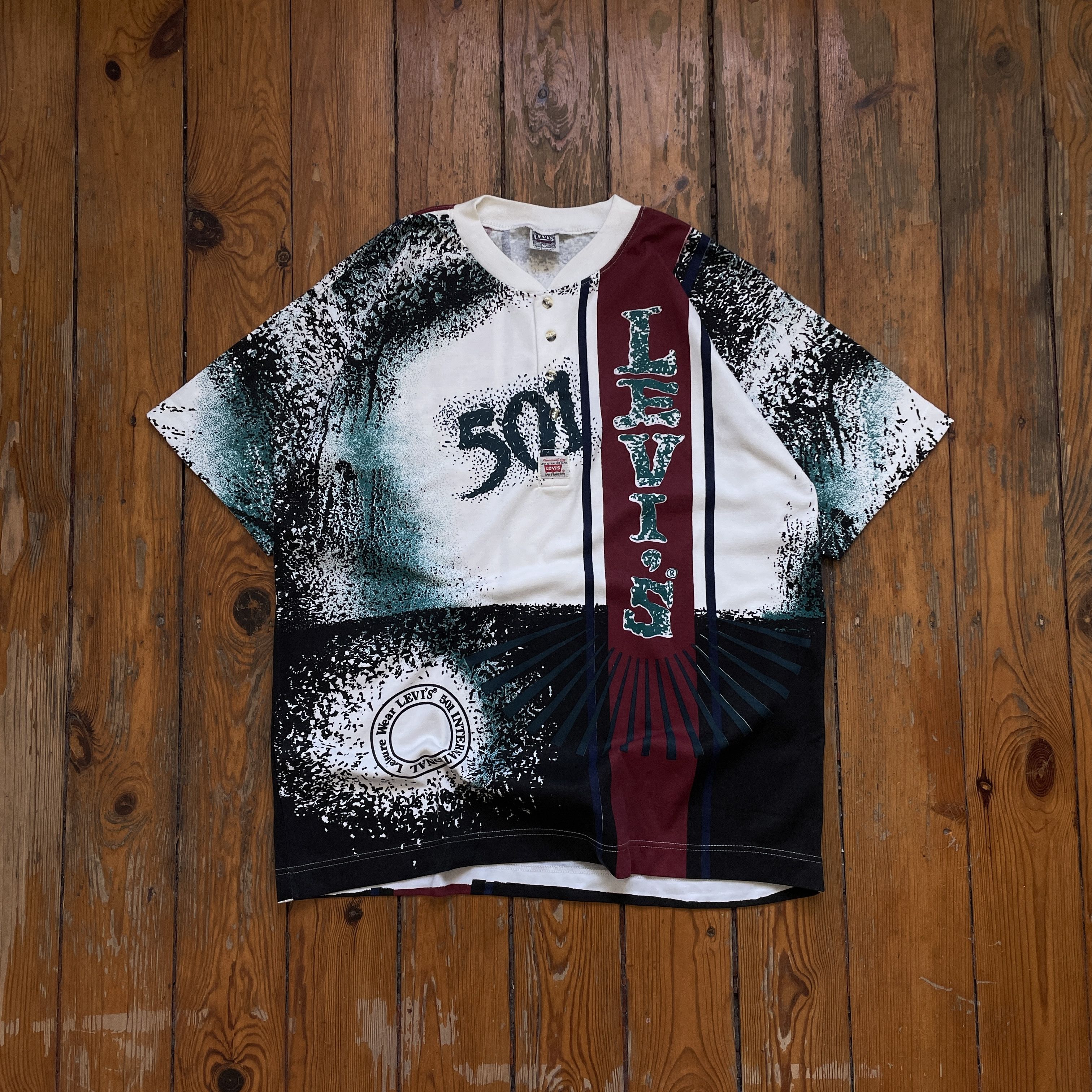 Japanese Brand × Levi's × Vintage vintage 90s levis usa full print 501 shirt Size US XL / EU 56 / 4 - 1 Thumbnail
