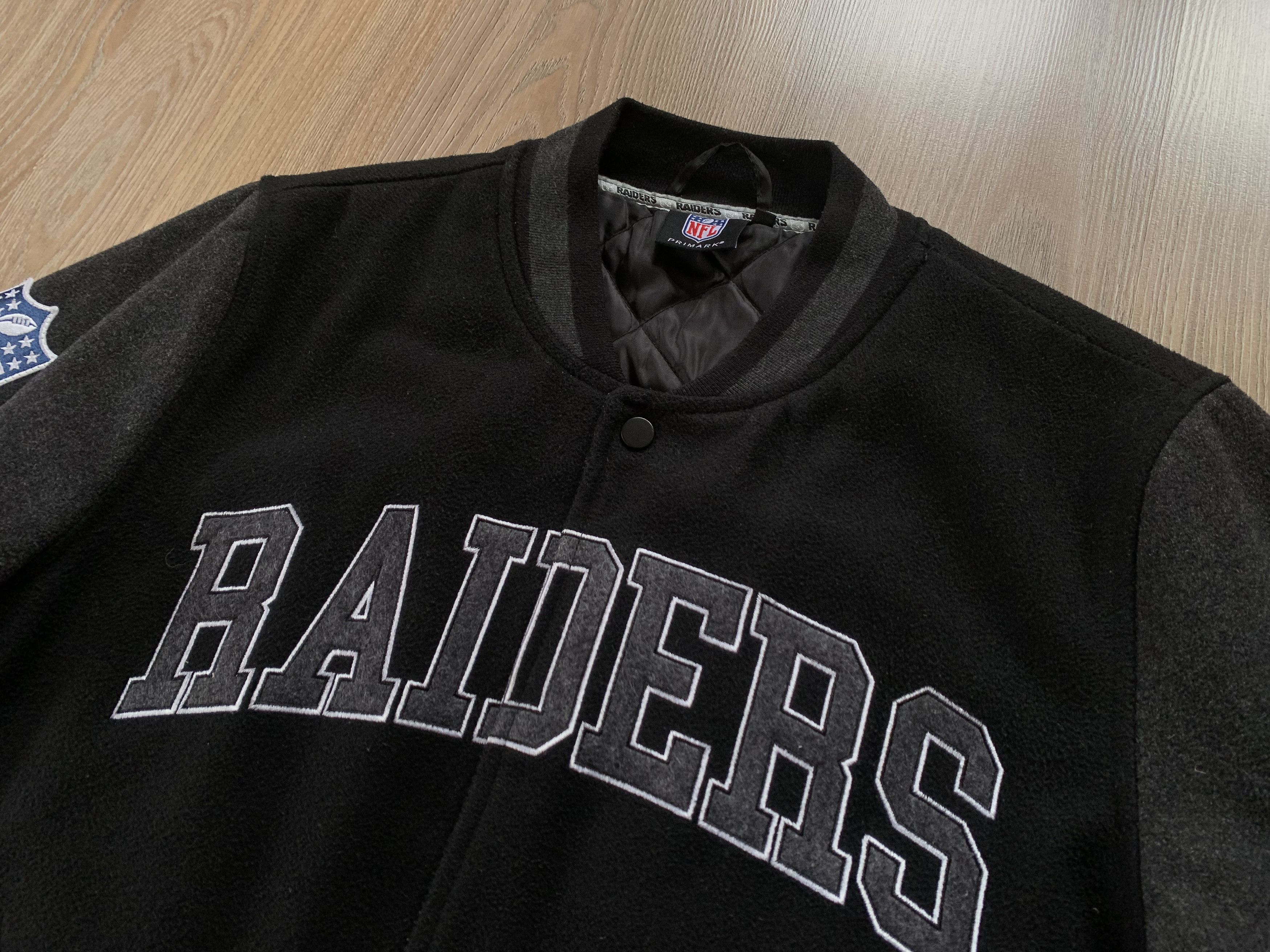 Primark NFL Oakland Raiders Mens Wool Bomber Varsity Jacket Size US M / EU 48-50 / 2 - 5 Thumbnail