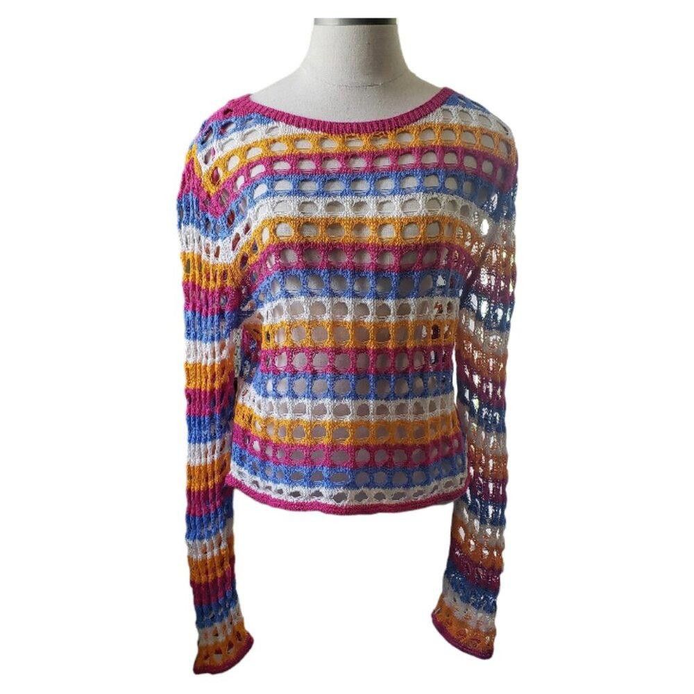 Mango CT1651 Mango Summer Crochet Long Sleeve Sweater M Size M / US 6-8 / IT 42-44 - 1 Thumbnail