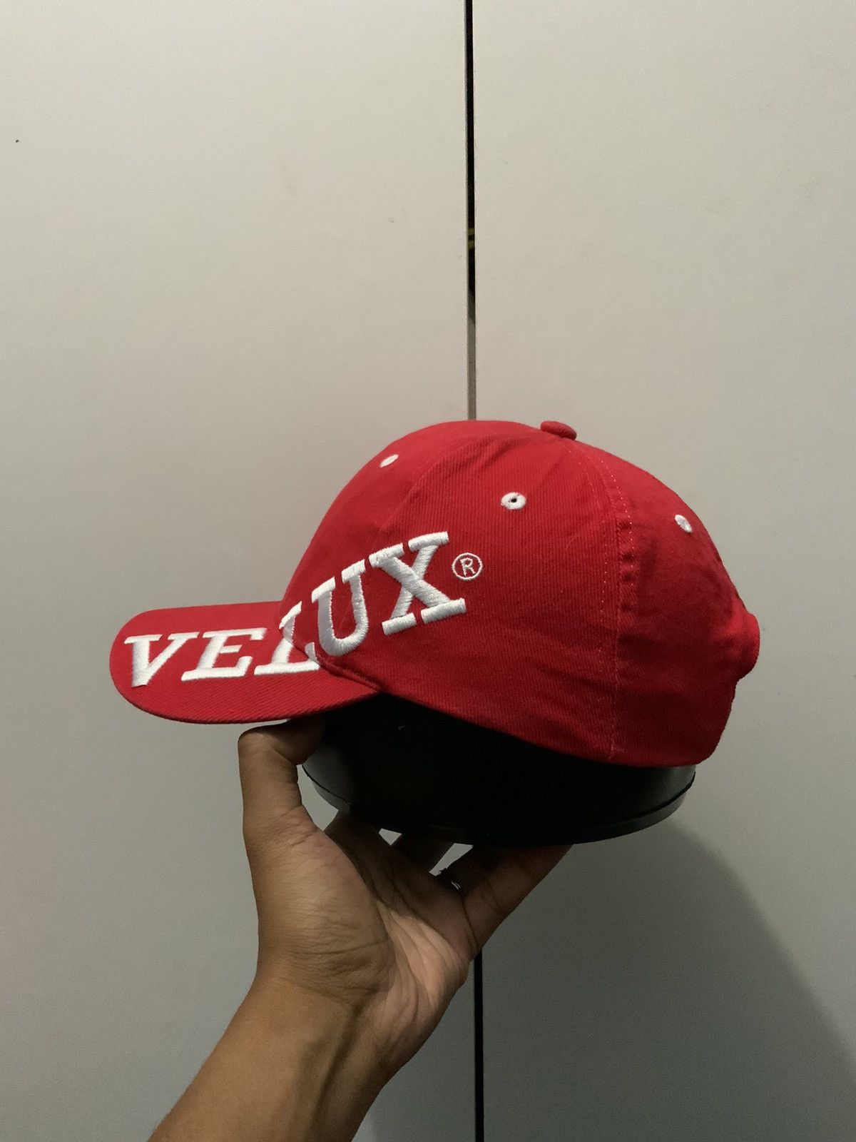 Vintage Velux Big Logo Embroidery Red Hat Cap Size ONE SIZE - 3 Thumbnail