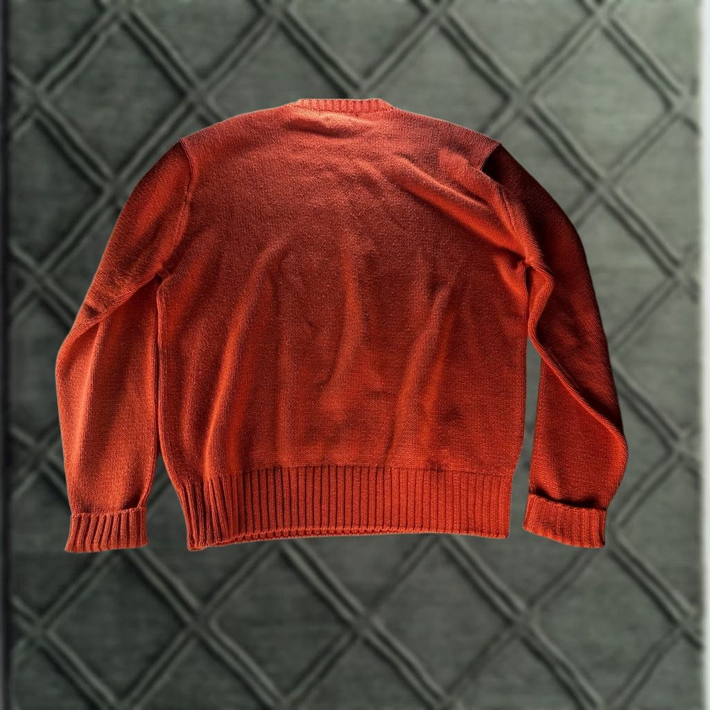 Polo Ralph Lauren VTG Polo Ralph Lauren Cotton Knit Orange Sweater Mens Large Green Pony Shirt Regular Knit Style Pullover 90s Vintage Size US L / EU 52-54 / 3 - 1 Thumbnail