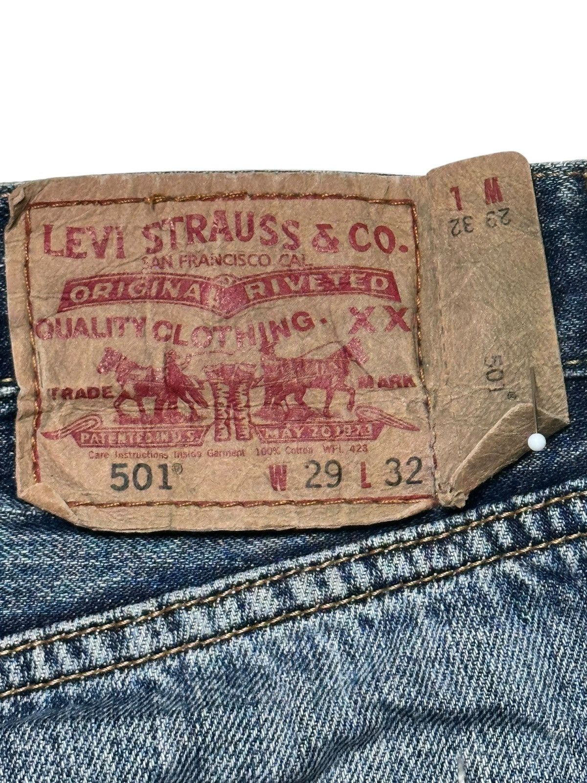 Levi's Levis 501 Vintage Y2K With Distressed Straight Leg Butterfly Size US 30 / EU 46 - 15 Thumbnail