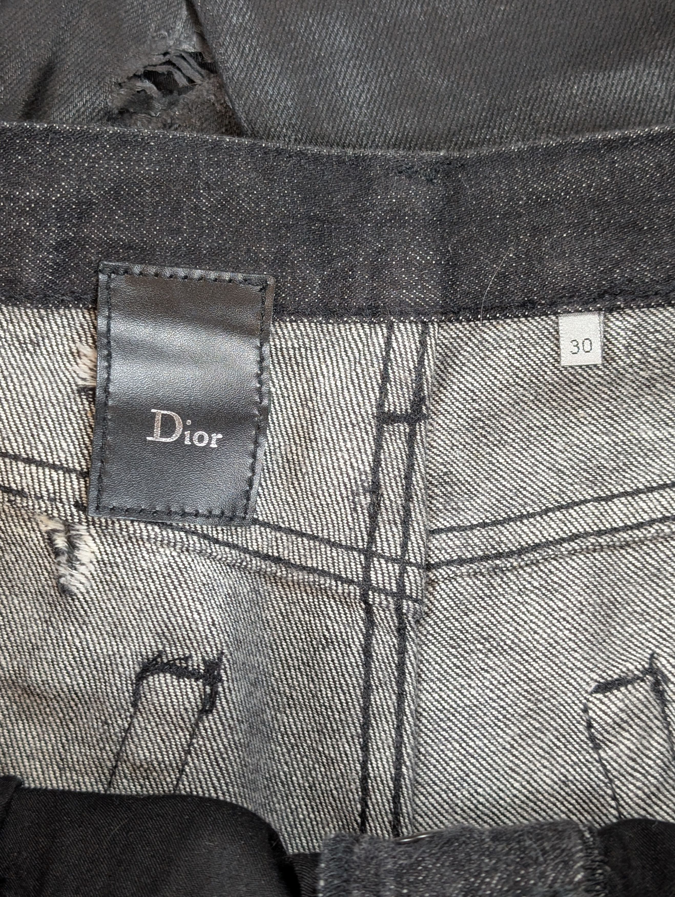 Dior Dior Homme Hedi SS04 Strip Distressed Waxed Denim Jeans Size US 30 / EU 46 - 3 Thumbnail