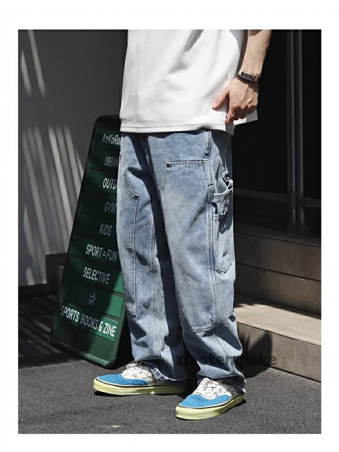 Designer × Japanese Brand × Vintage Washed faded loose baggy skate hiphop carpenter pants Size US 34 / EU 50 - 7 Thumbnail