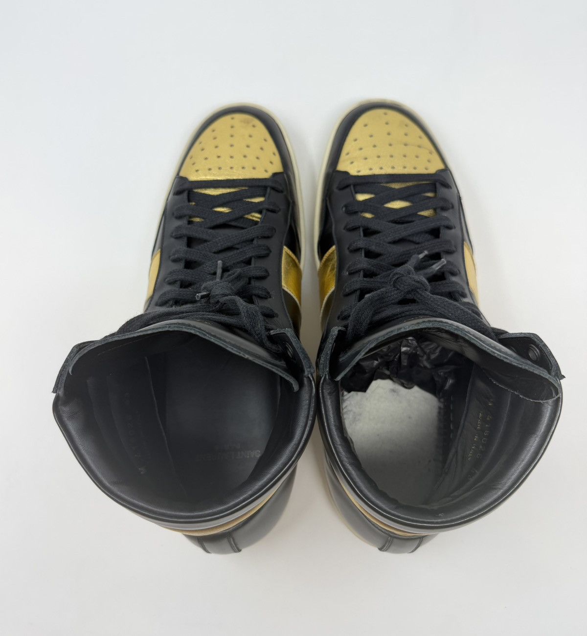 Yves Saint Laurent Saint Laurent SL-10 High Court Classic Sneaker Black/Gold Size US 10 / EU 43 - 9 Thumbnail